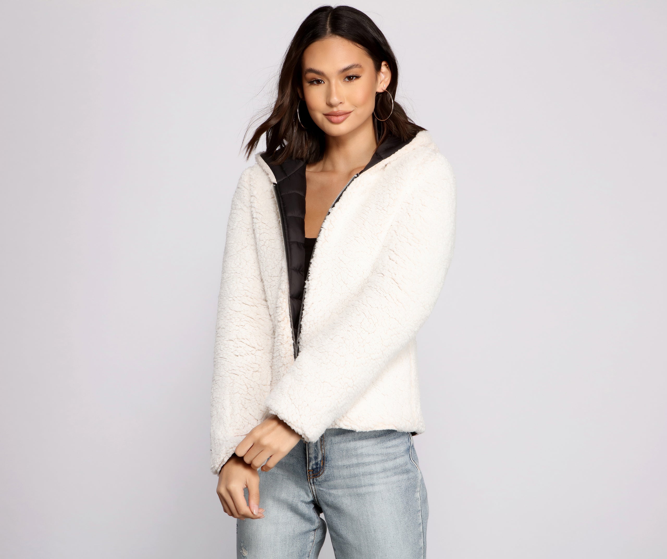 Faux Fur Reversible Puffer Jacket - Image 13