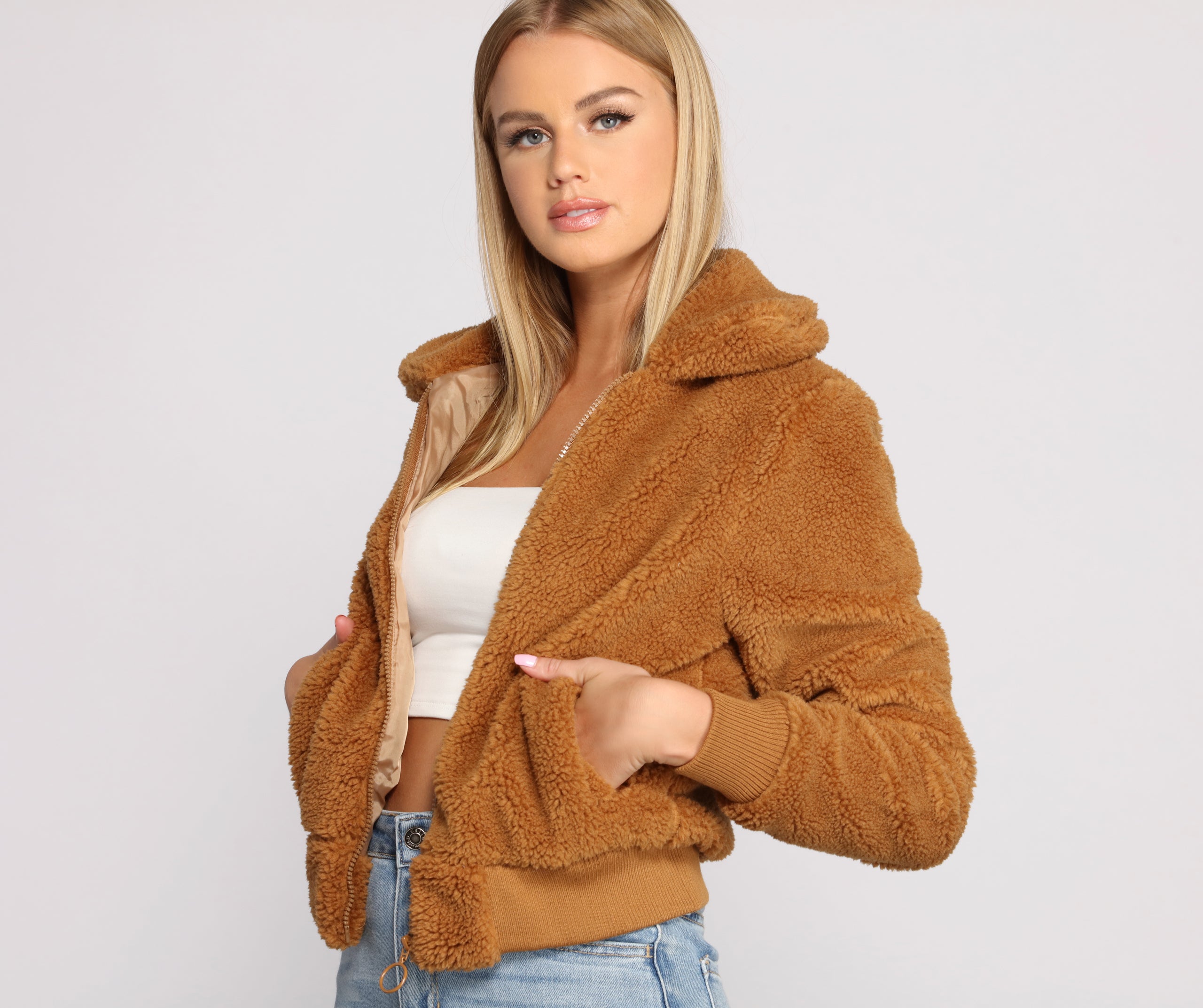 Bundle Up Zip Front Teddy Jacket - Image 3