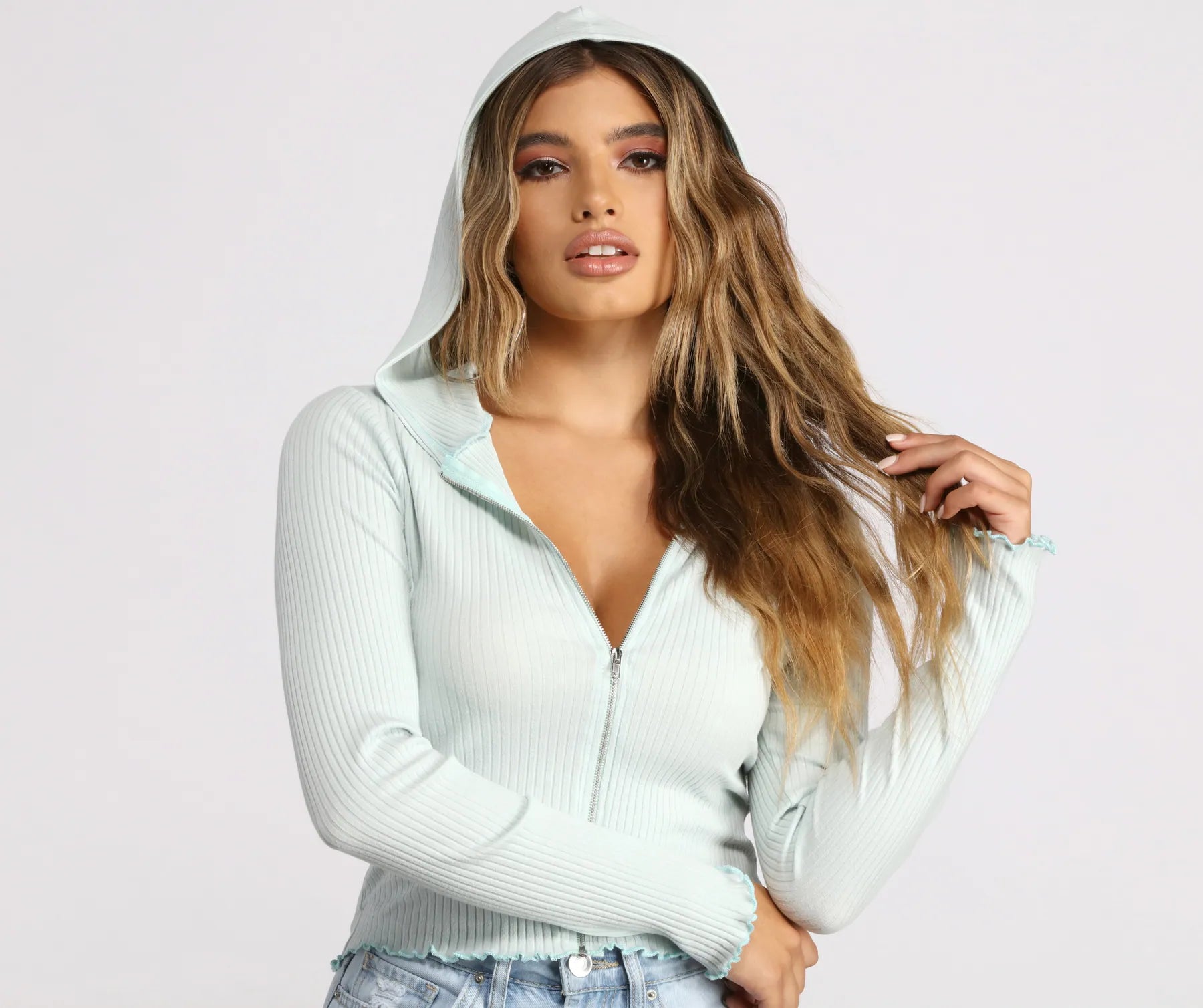 Frilled and Flirty Ribbed Cardigan - Image 5