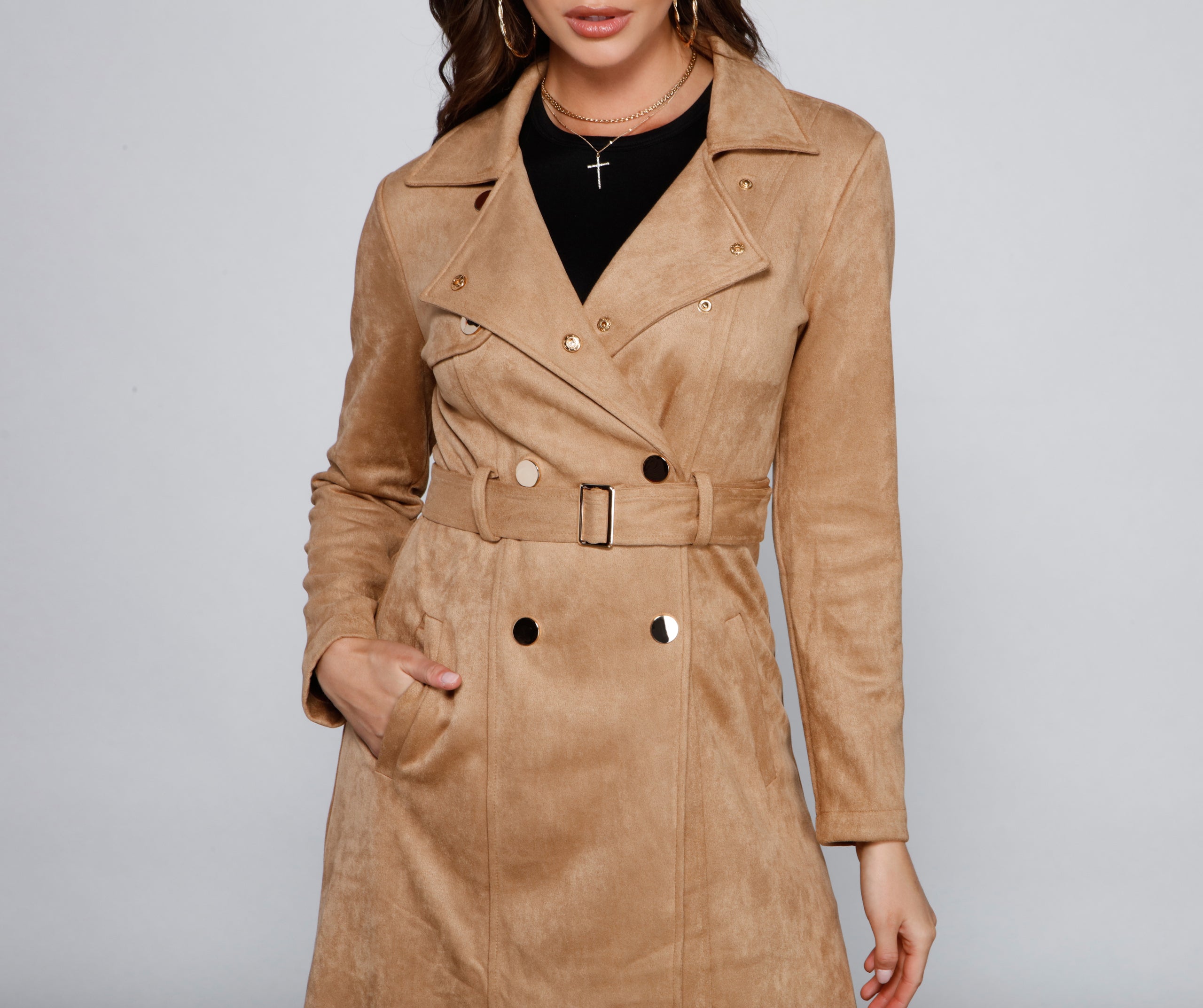 Chic Sophistication Moto-Style Trench - Image 3