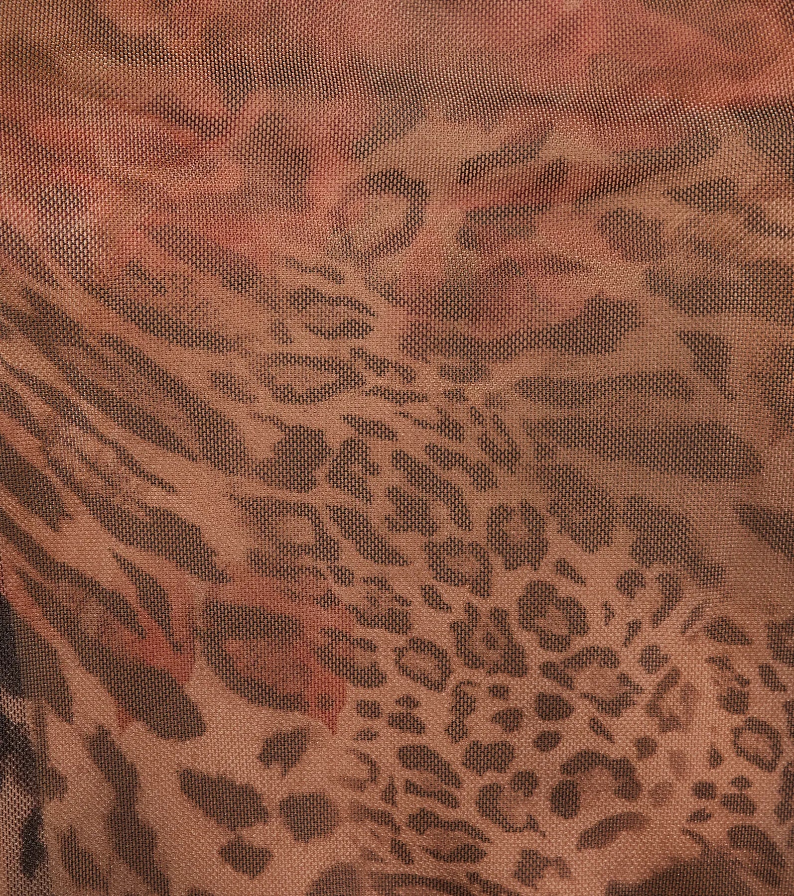 Wildly Sultry Tie-Front Leopard Rose Mesh Crop Top - Image 4