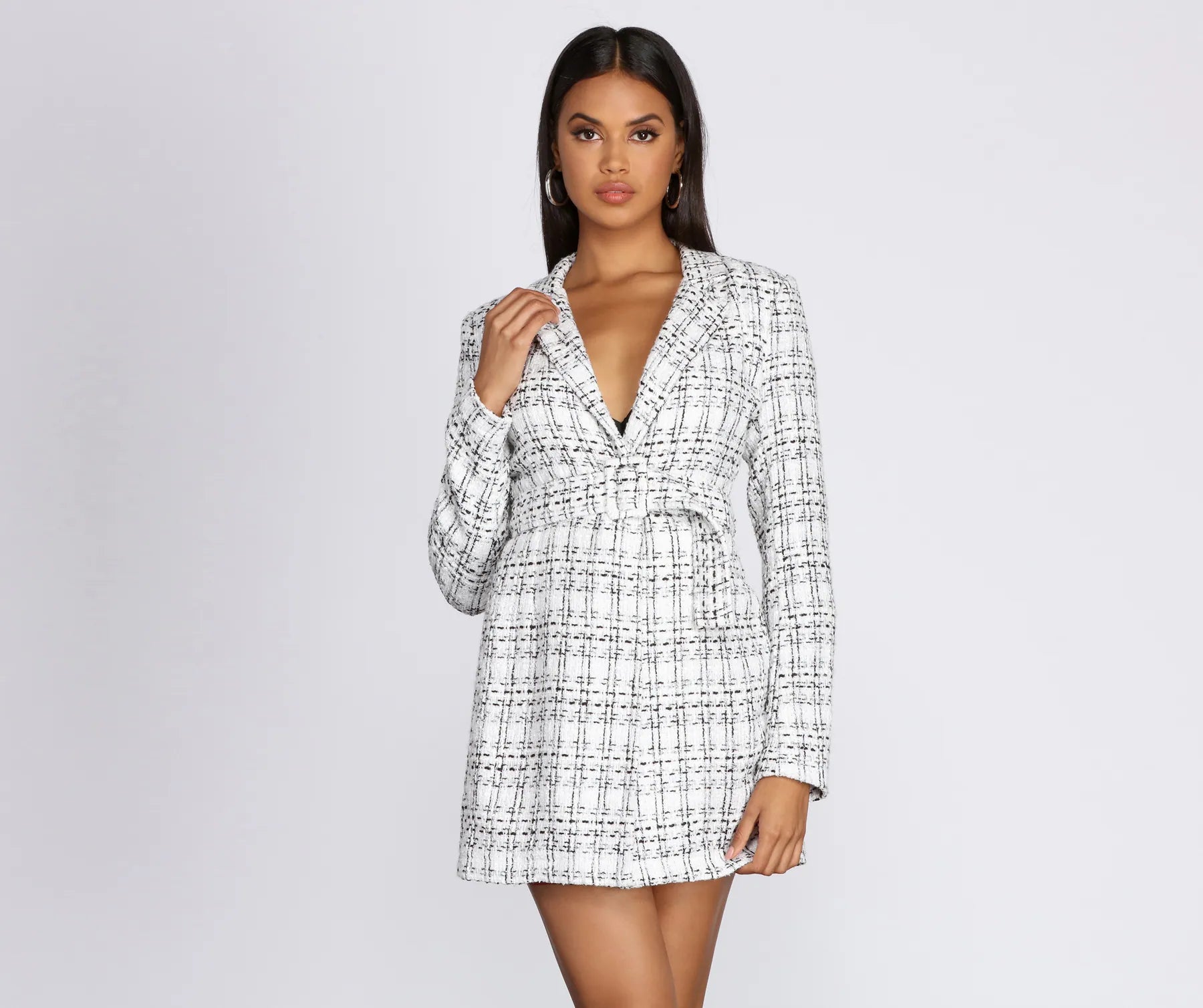 Boucle Belted Blazer Trench - Image 7