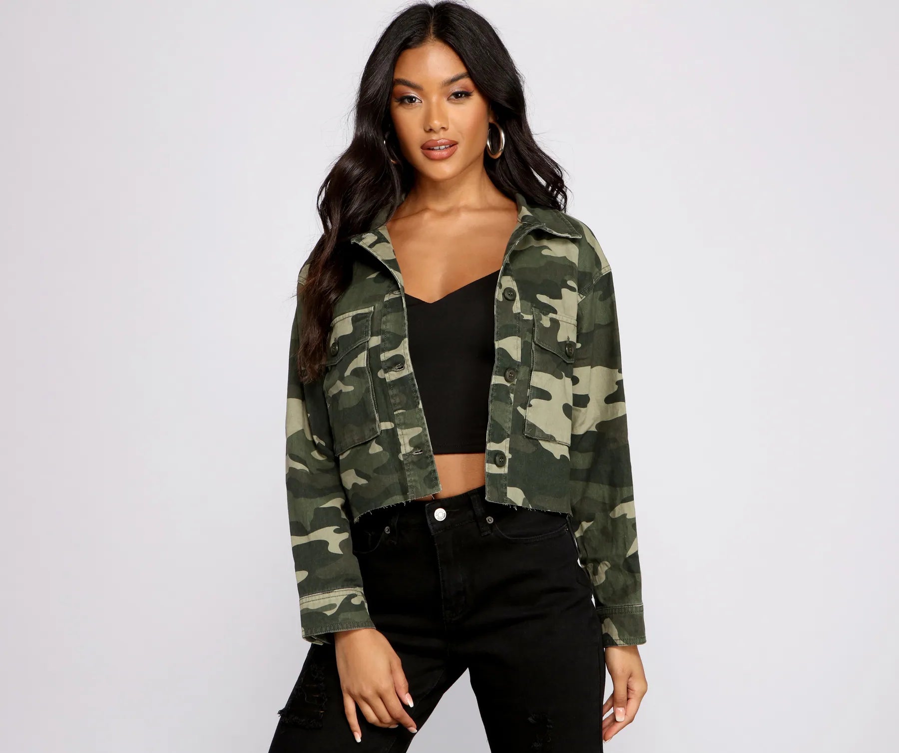 Confident In Camo Cropped Jacket - Image 3