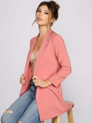 Level Up Cuffed Sleeve Boyfriend Blazer