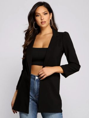 Poised And Professional Longline Blazer