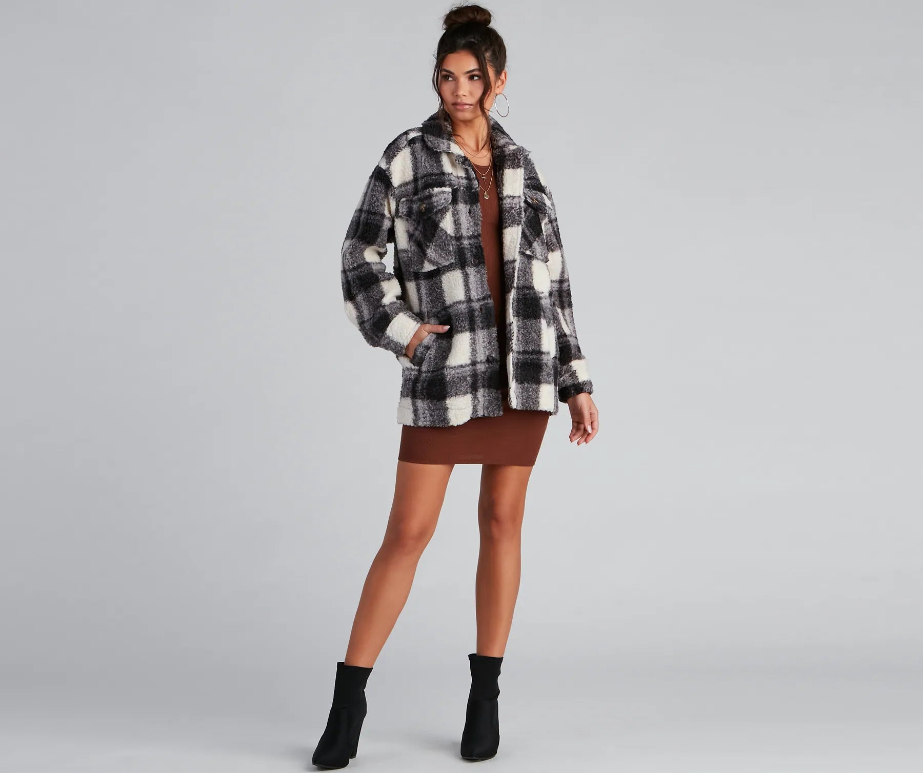 Cozy Layers Plaid Sherpa Shacket - Image 4