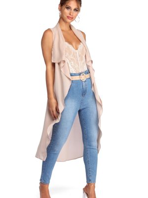 Drape Front Vest