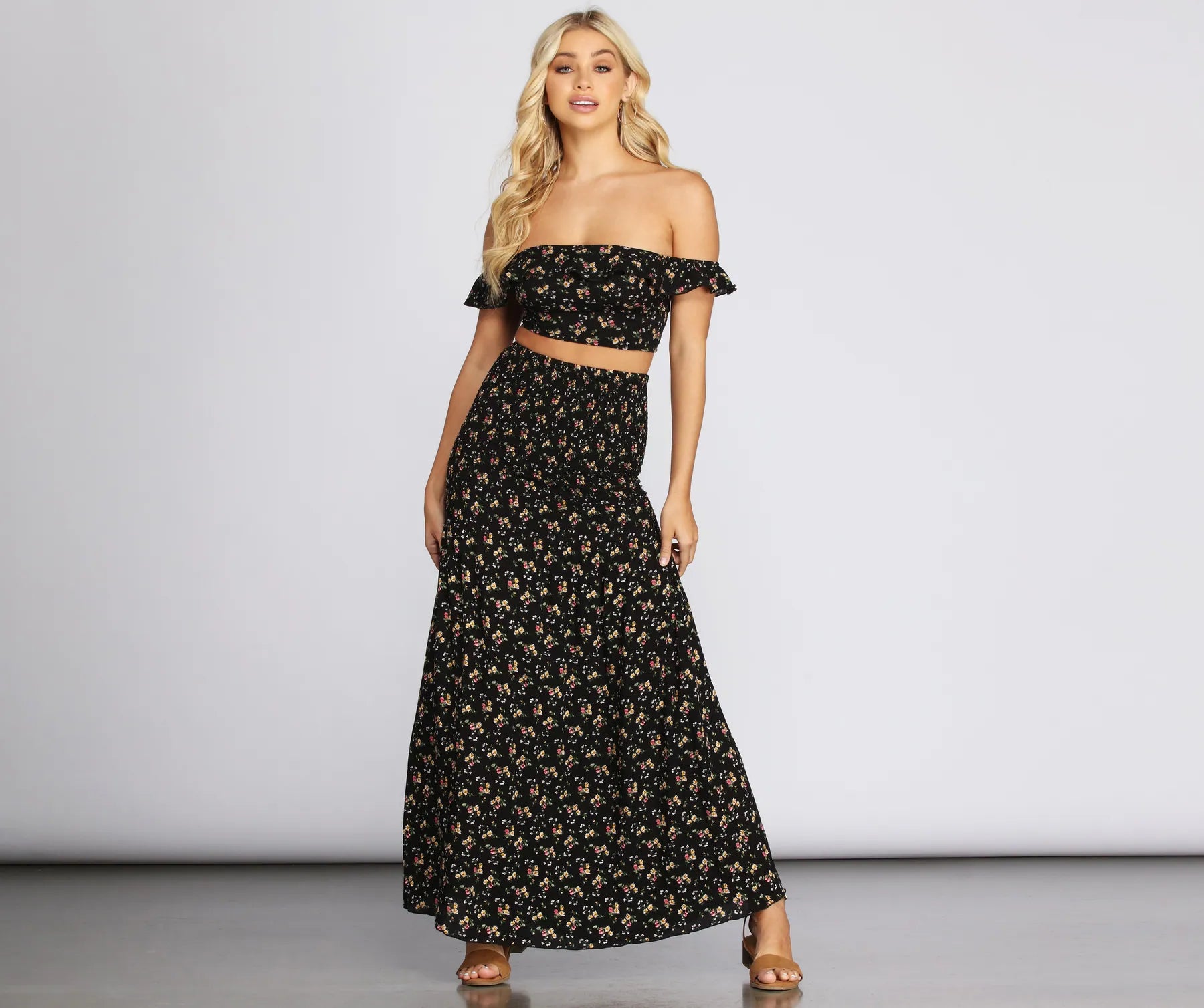 Darling Ditsy Floral Maxi Skirt - Image 2