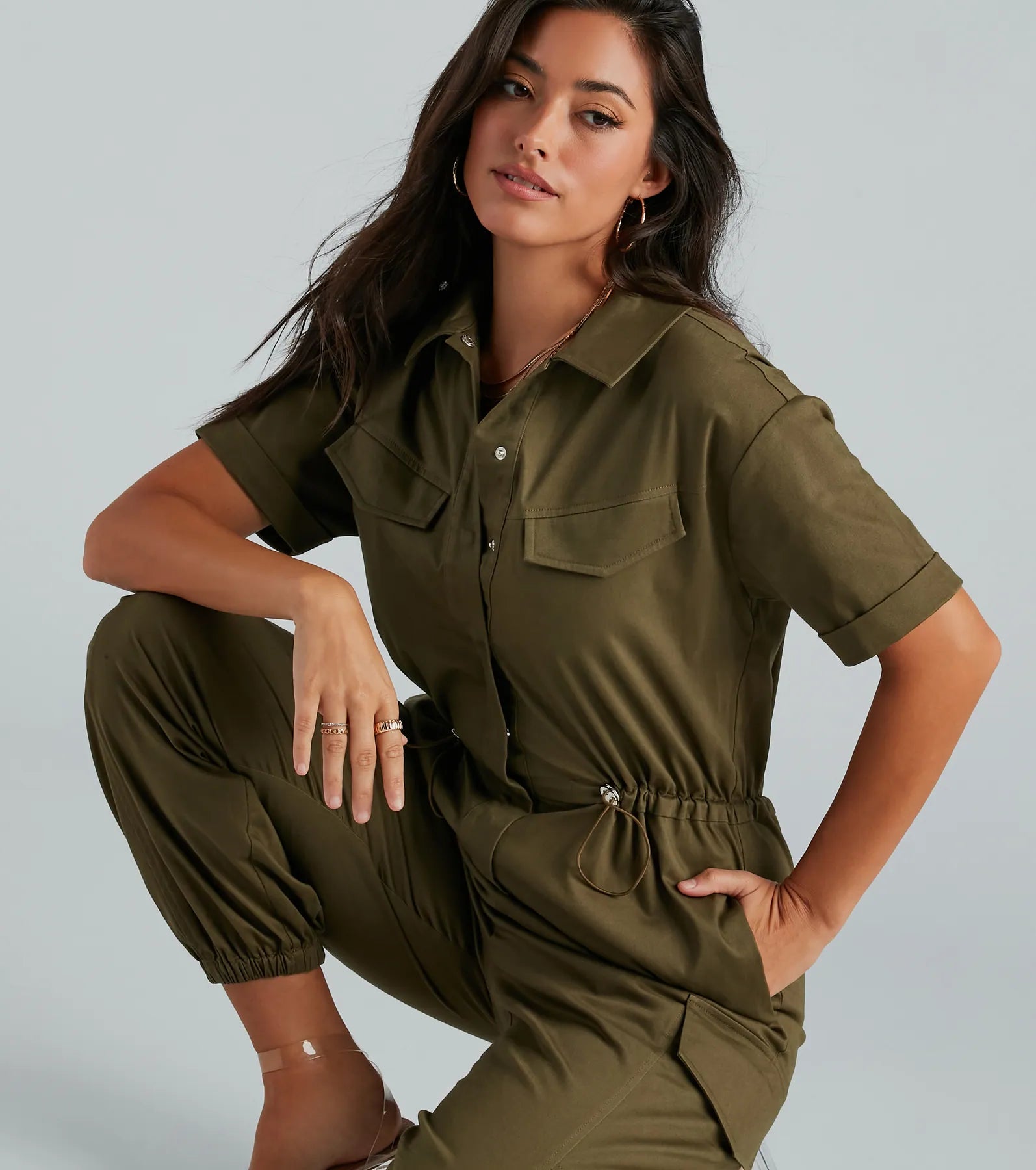 Everyday Utility Cargo Jogger Jumpsuit - Image 4