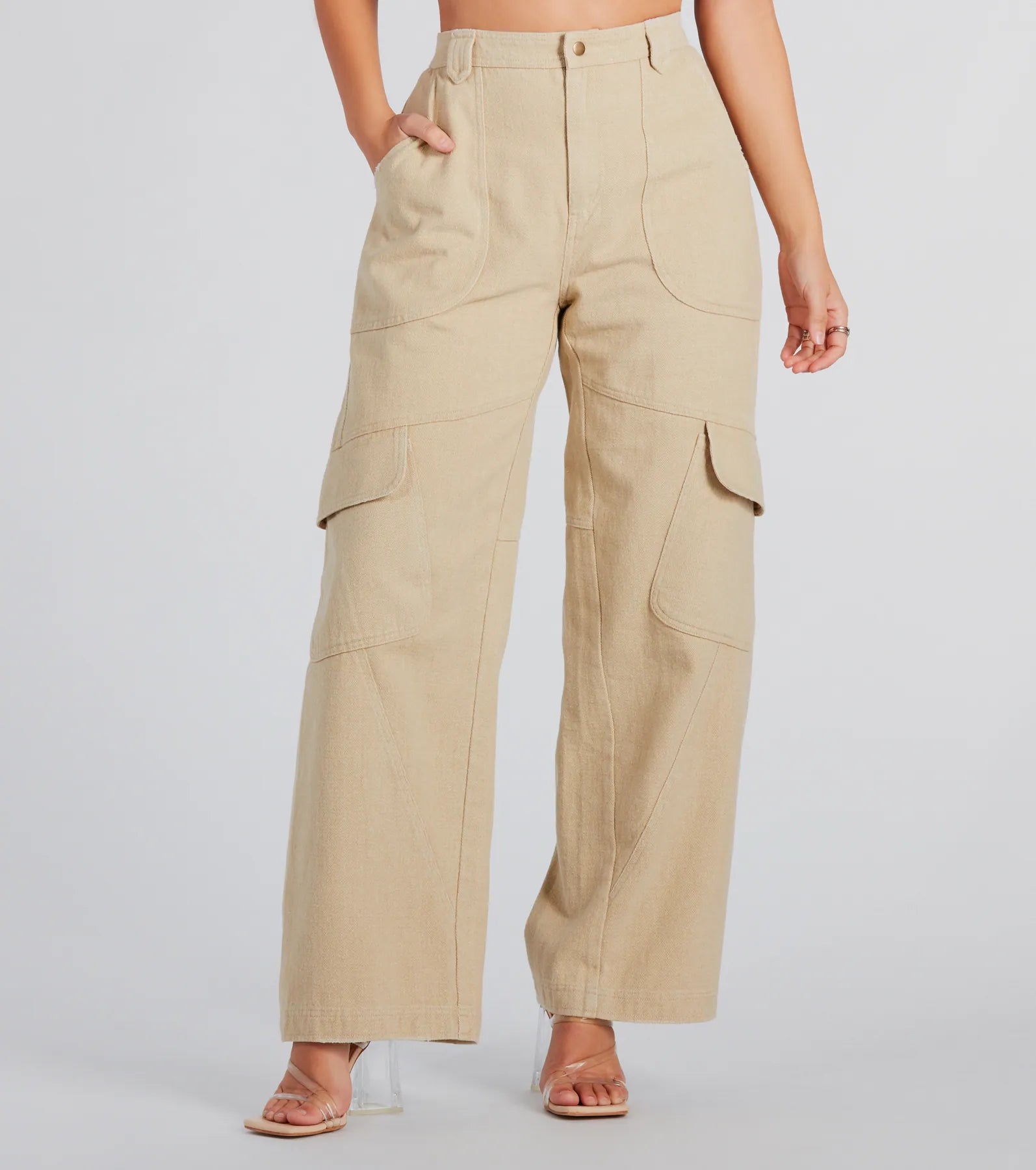 Casual Mood Wide-Leg Cargo Pants - Image 5
