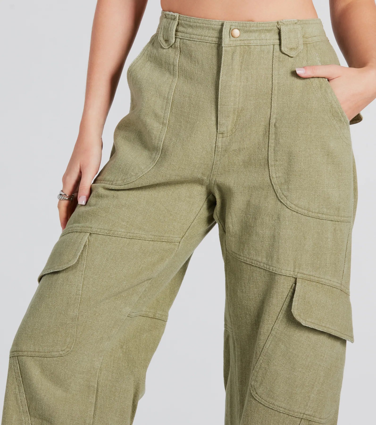 Casual Mood Wide-Leg Cargo Pants - Image 3