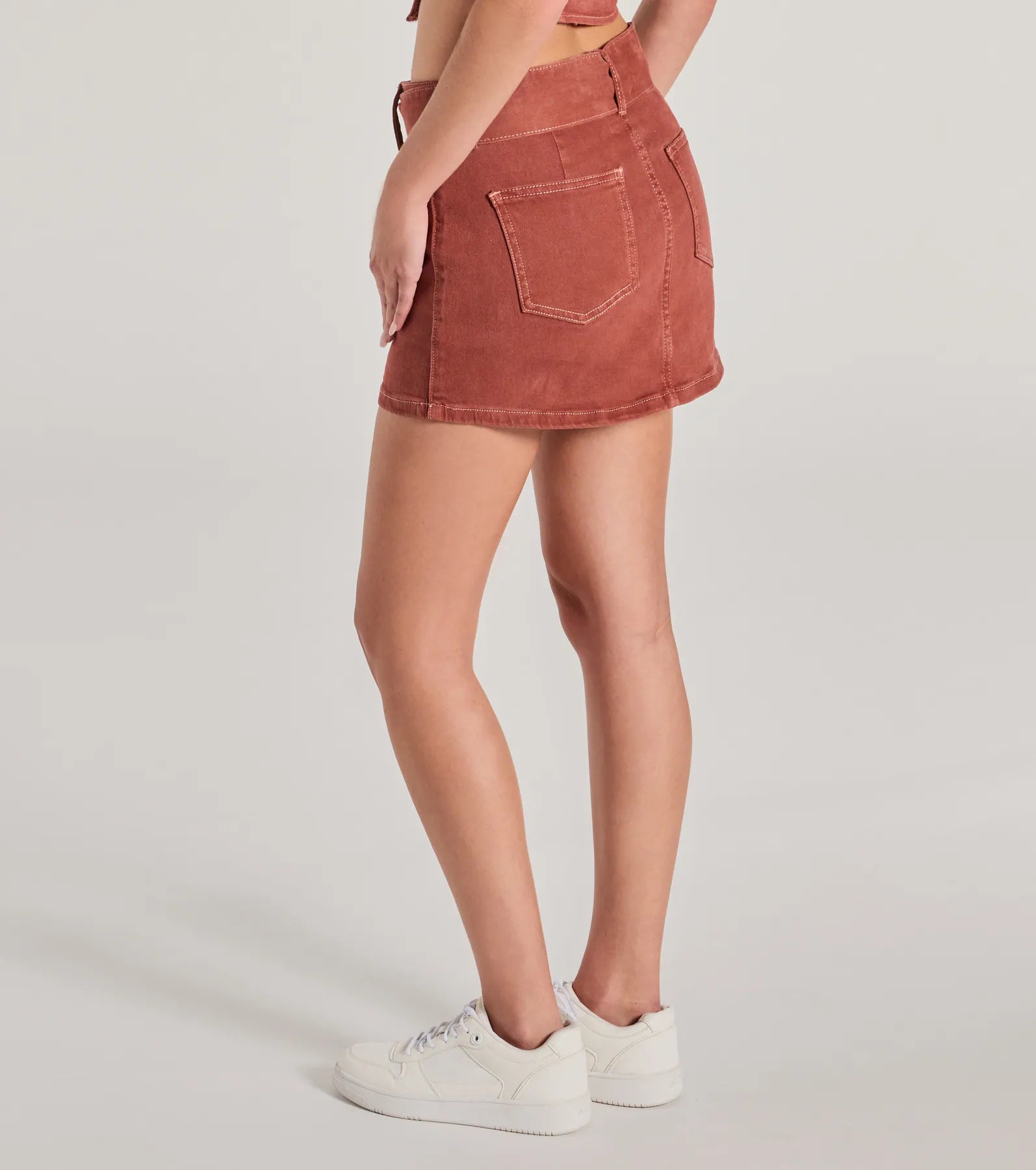 Carefree Cool Mid Rise Belted Denim Skort - Image 2