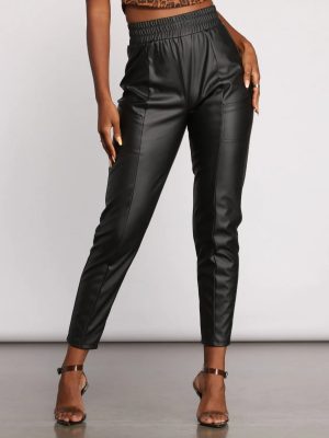 High Waist Faux Leather Leggings