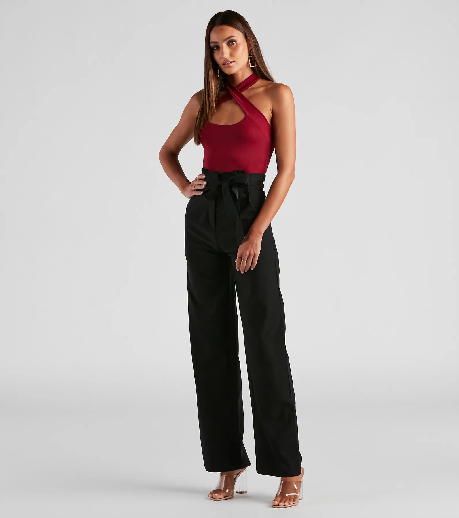 So Poised Paper Bag Wide Leg Pants - Image 2