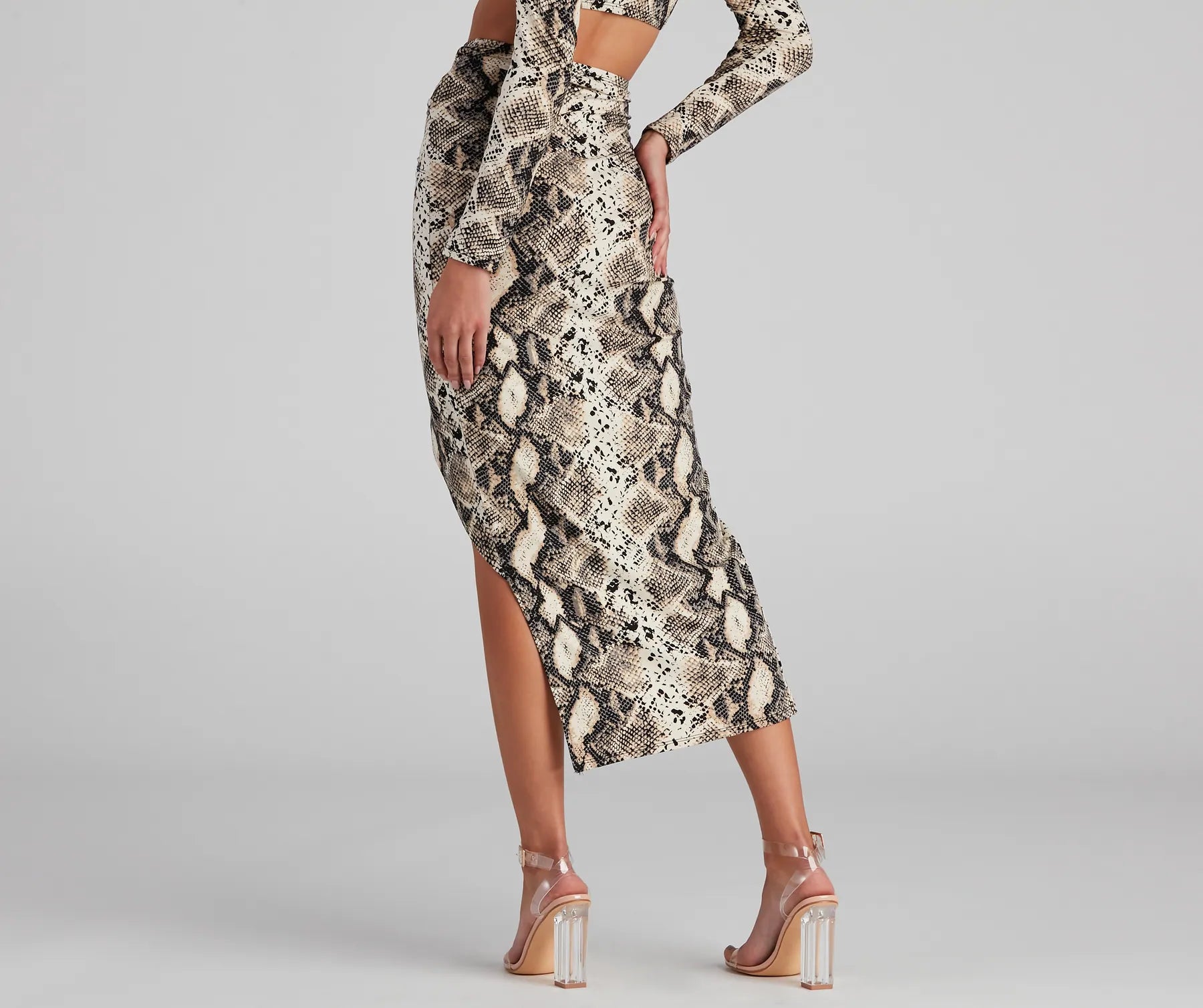 See Ya Later Snake Twist Midi Skirt - Image 3