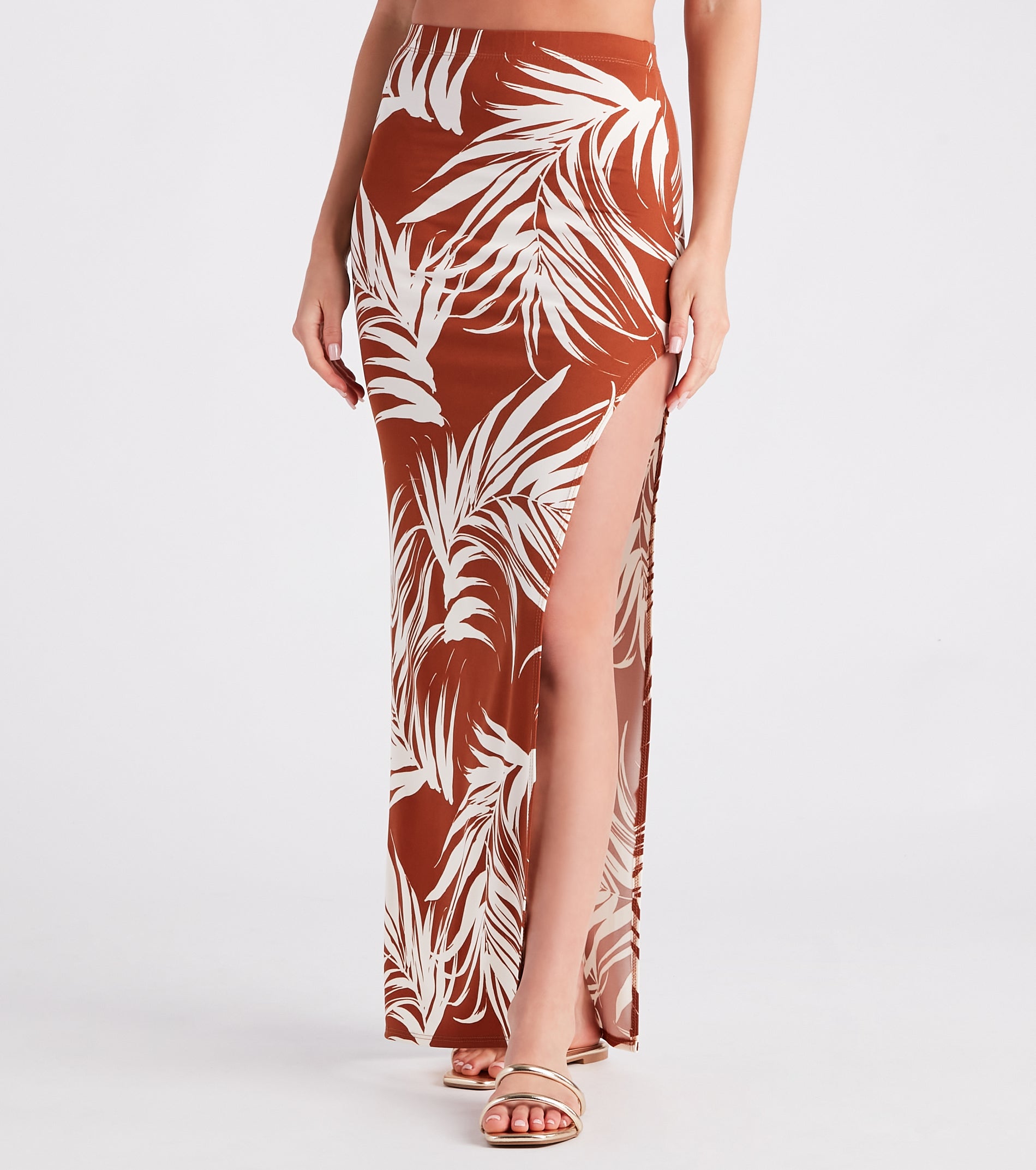Island Breeze Tropical Print Midi Skirt - Image 5
