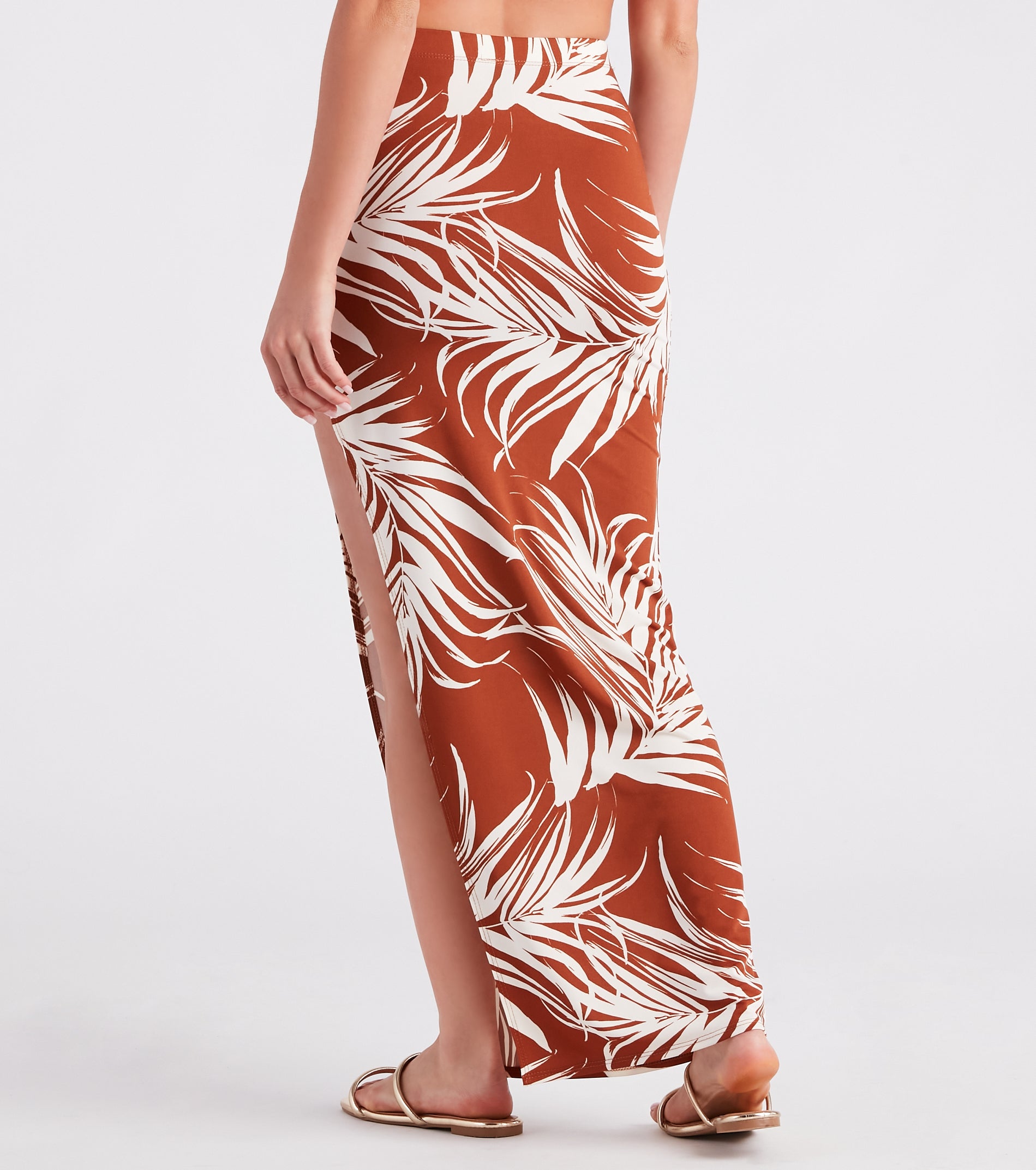 Island Breeze Tropical Print Midi Skirt - Image 7