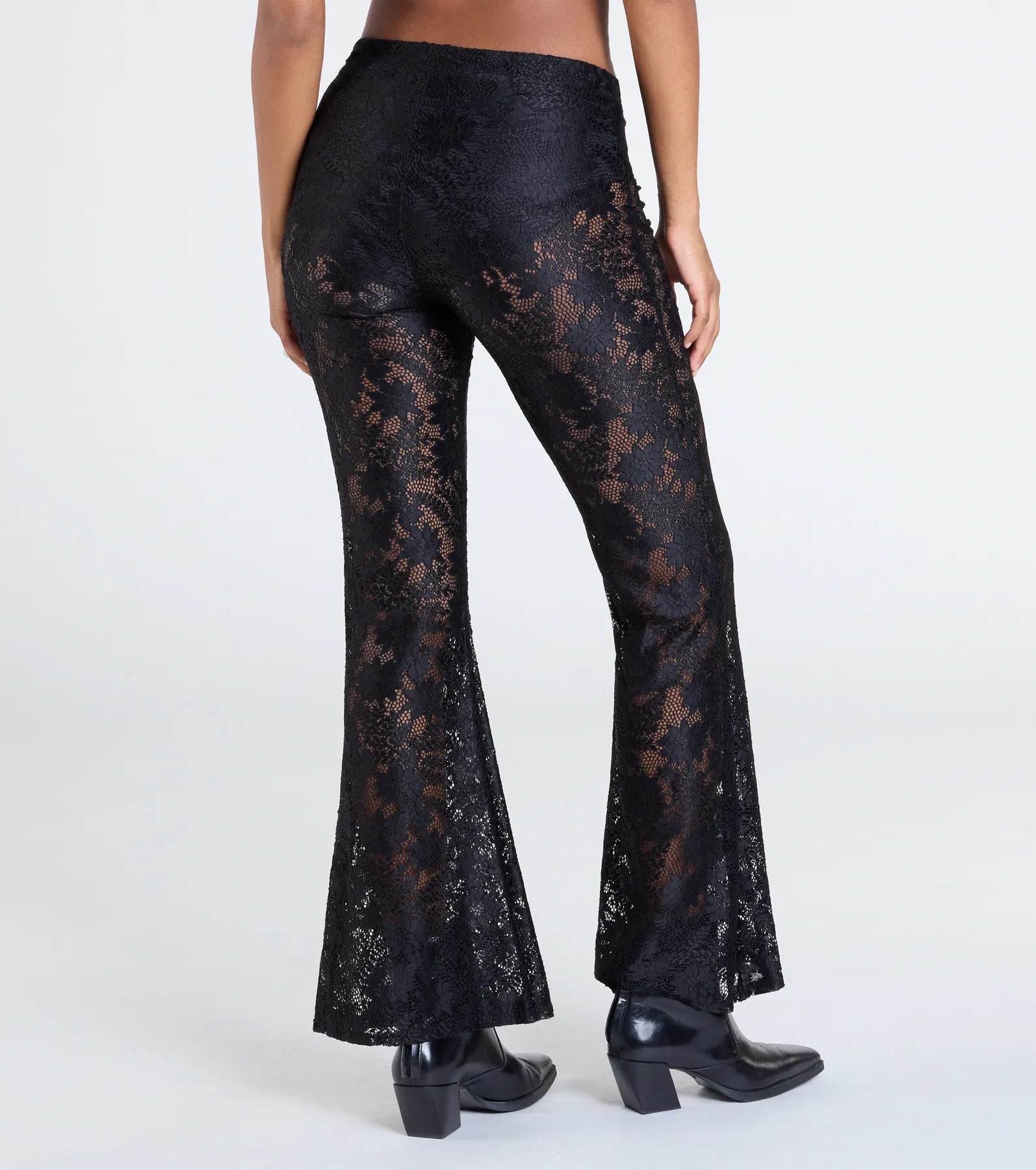 Sultry Boho Crochet Lace Flare Pants - Image 2