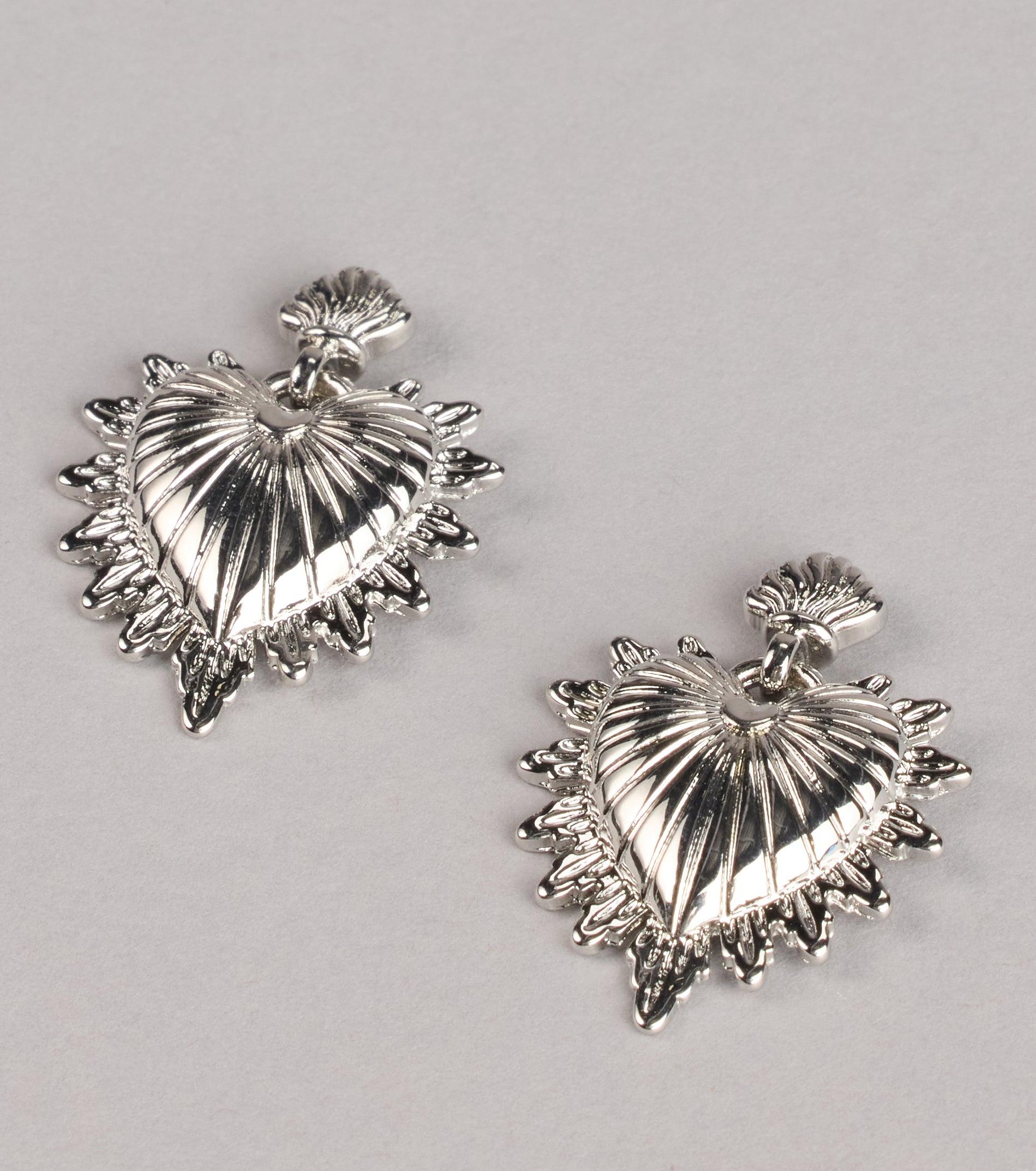 Burning Love Sacred Heart Earrings - Image 2