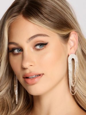 Glam Girl Rhinestone Duster Earrings