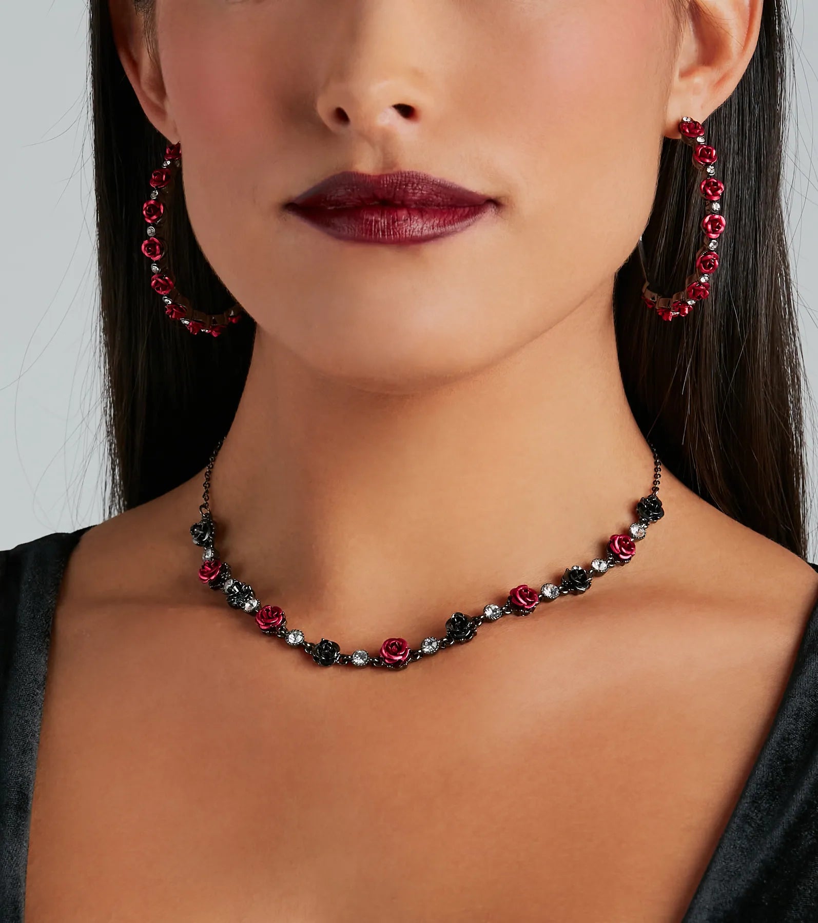 Divine Enchantment Hematite Rose Necklace - Image 2