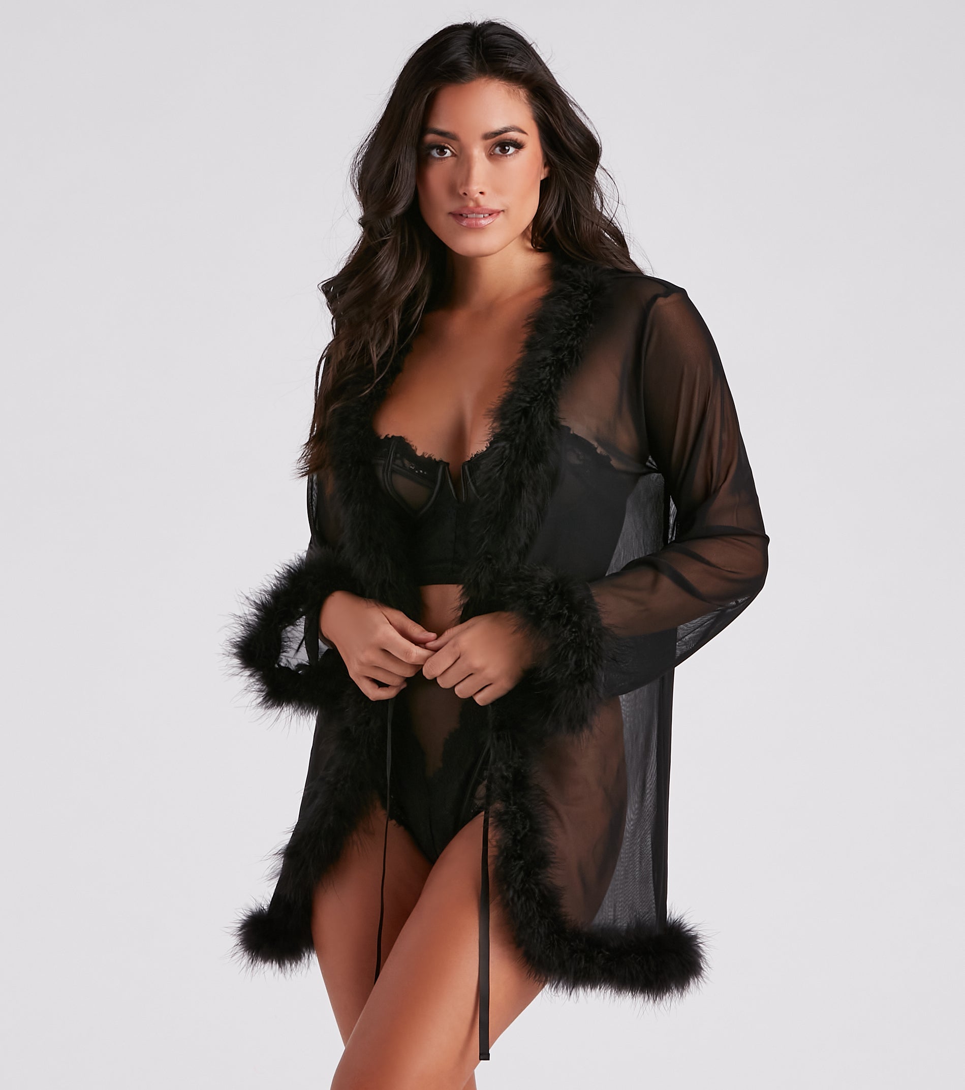 Forever Love Marabou Trim Robe - Image 6