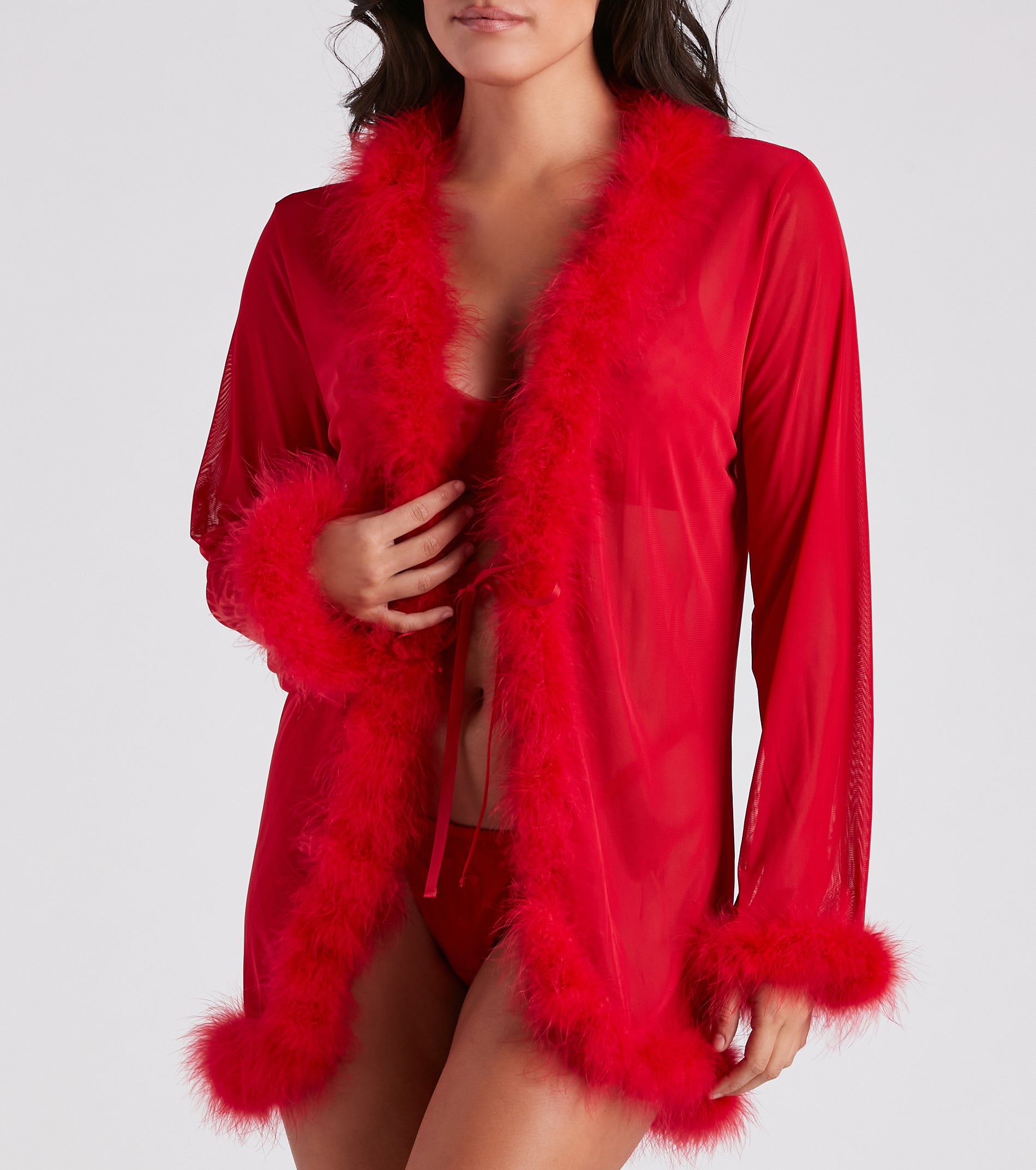 Forever Love Marabou Trim Robe - Image 12