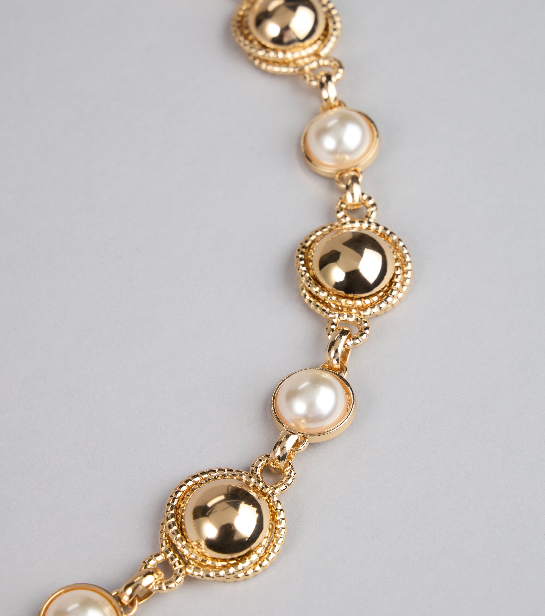 Opulent Touch Faux Pearl Chain Belt - Image 2