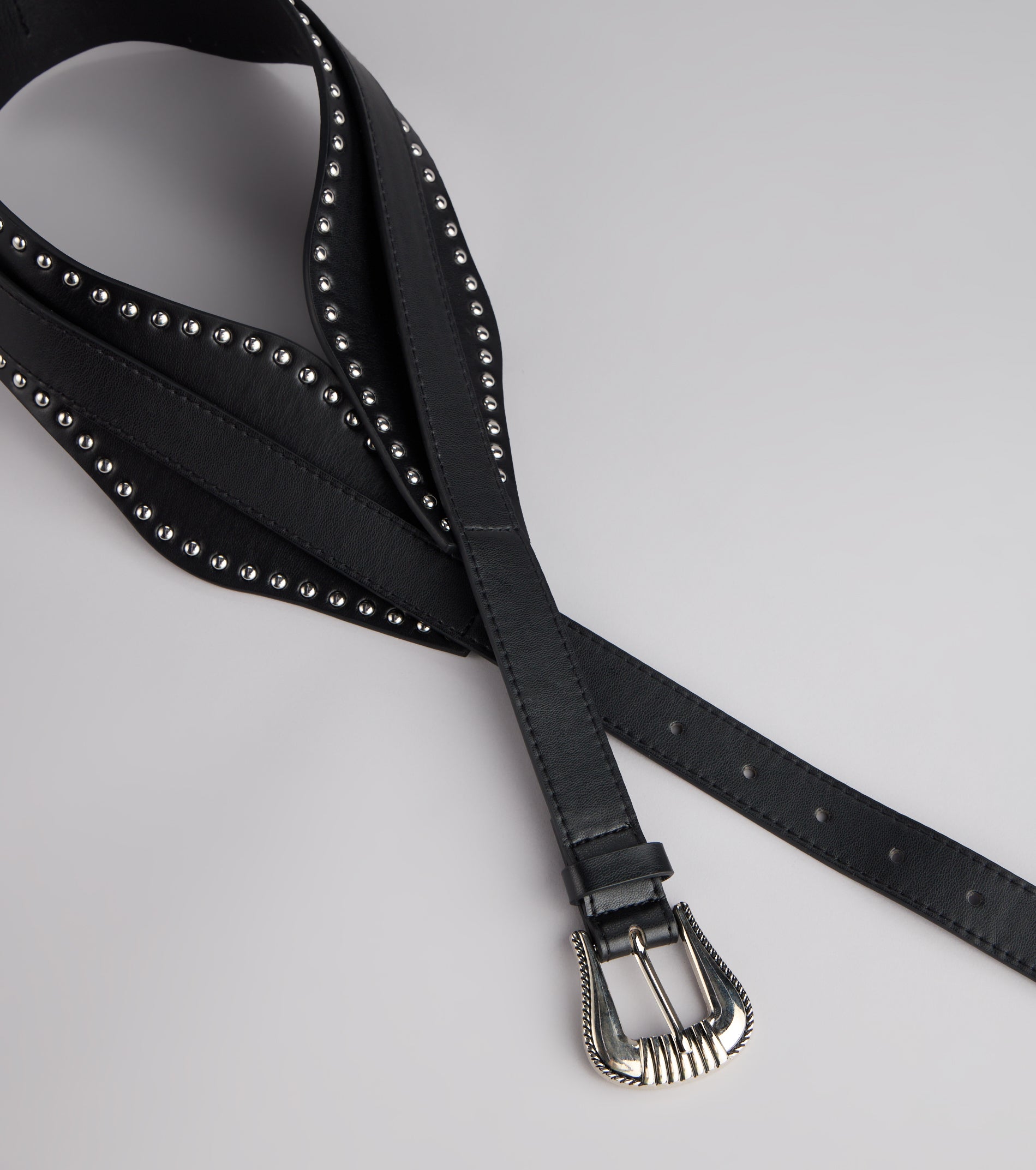 Wild Edge Studded Faux Leather Belt - Image 3