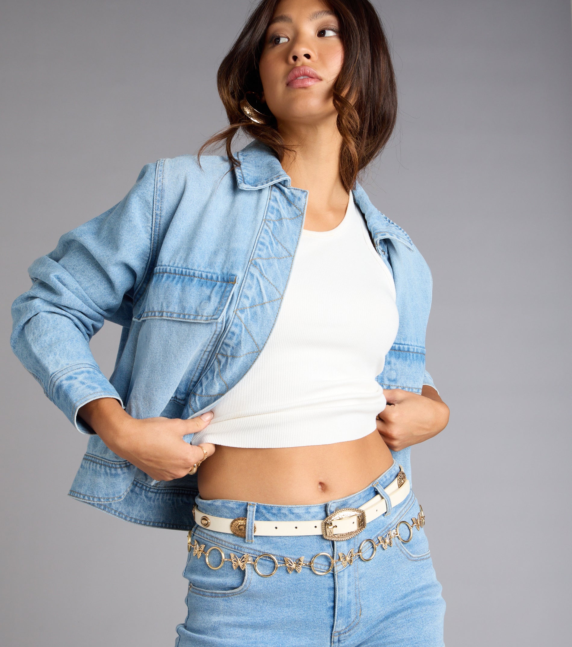Western Charm Concho Faux Leather Belt - Image 2