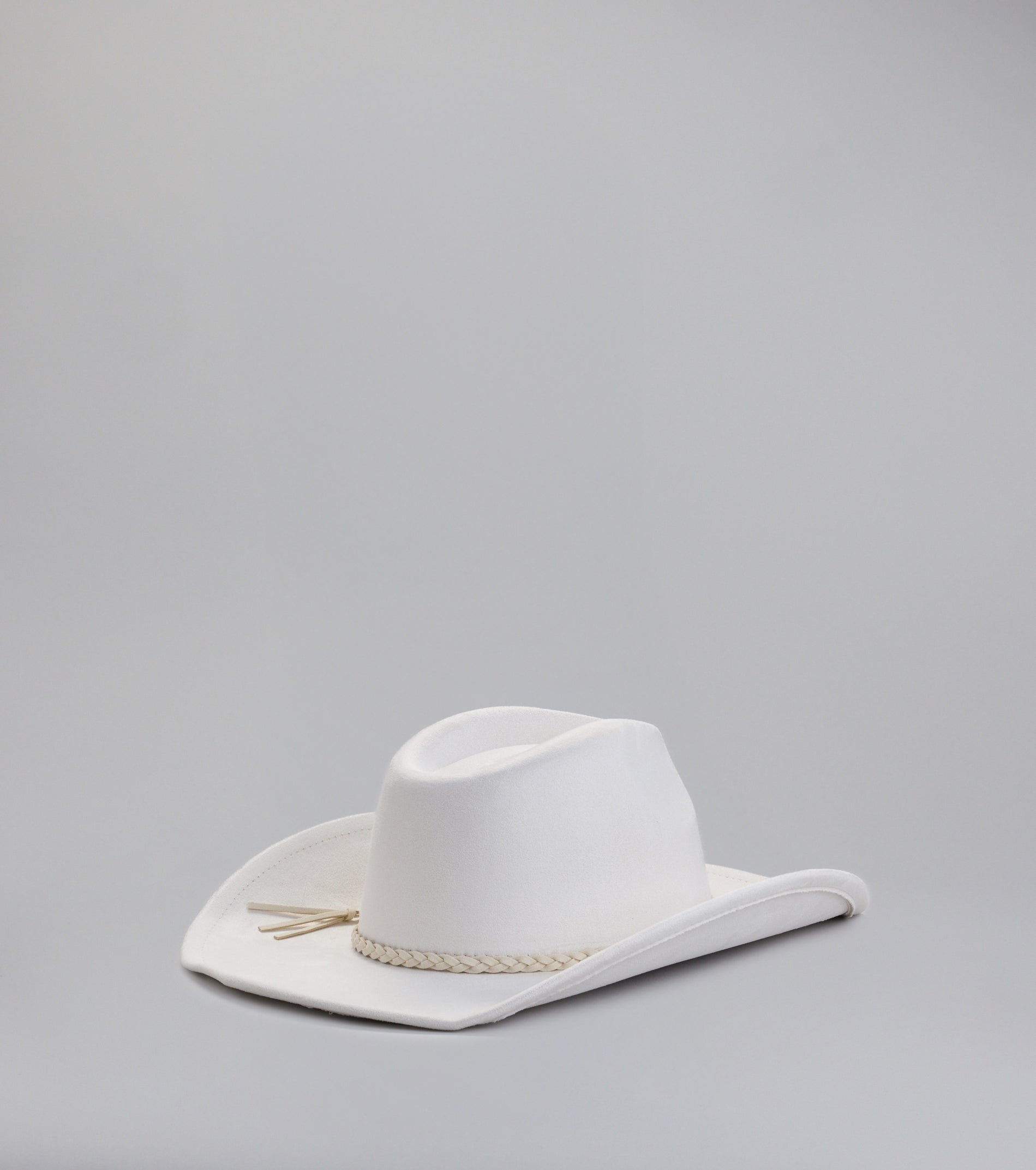 Wild West Braid Faux Suede Cowboy Hat - Image 8