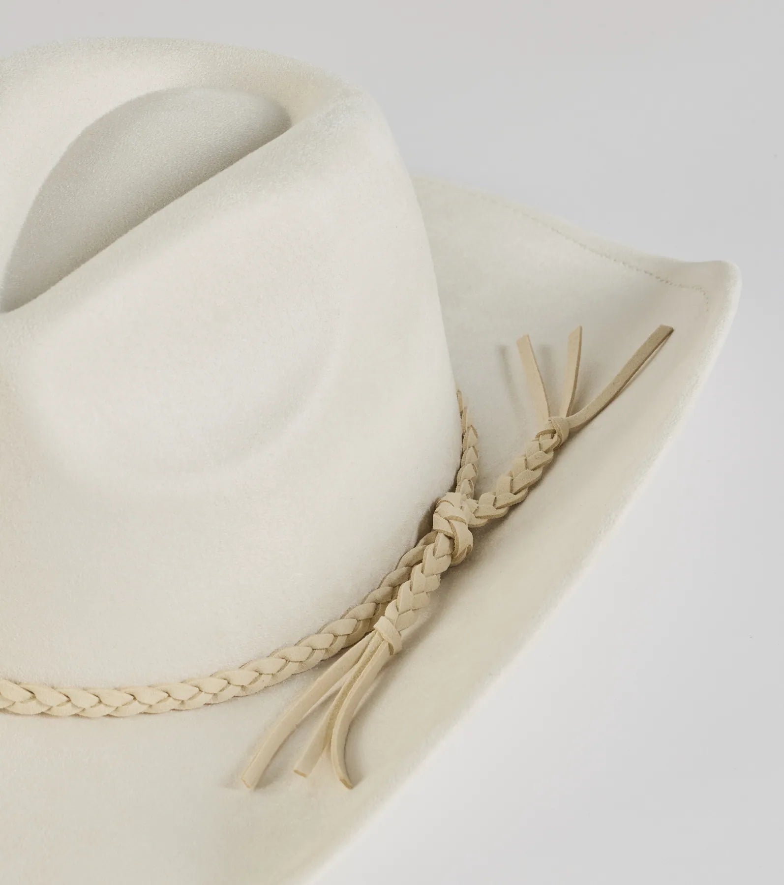 Wild West Braid Faux Suede Cowboy Hat - Image 6