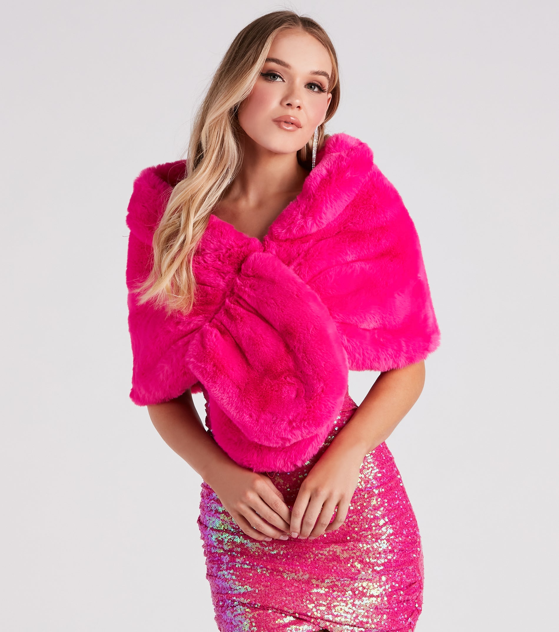 So Luxe Faux Fur Shawl Wrap - Image 8