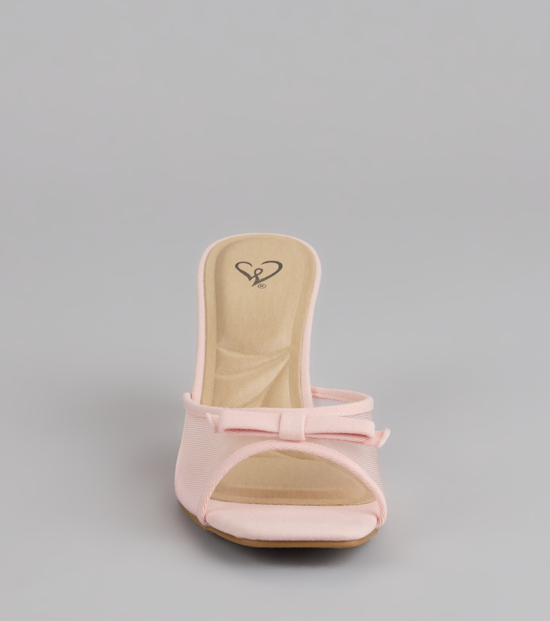 Dainty Drama Mesh Bow Kitten Mules - Image 3