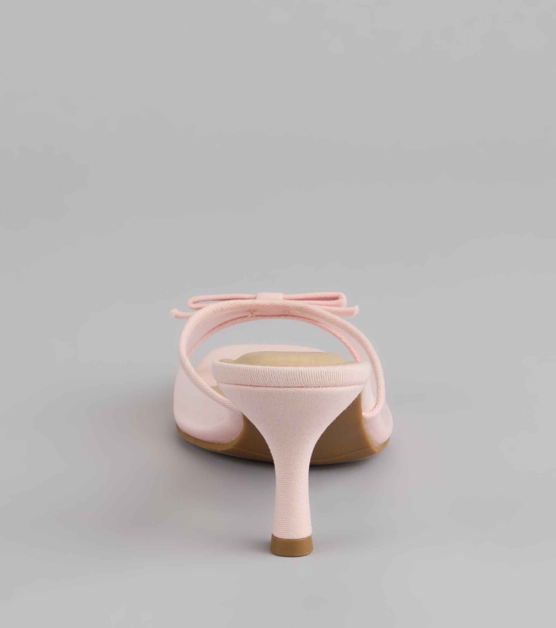 Dainty Drama Mesh Bow Kitten Mules - Image 4