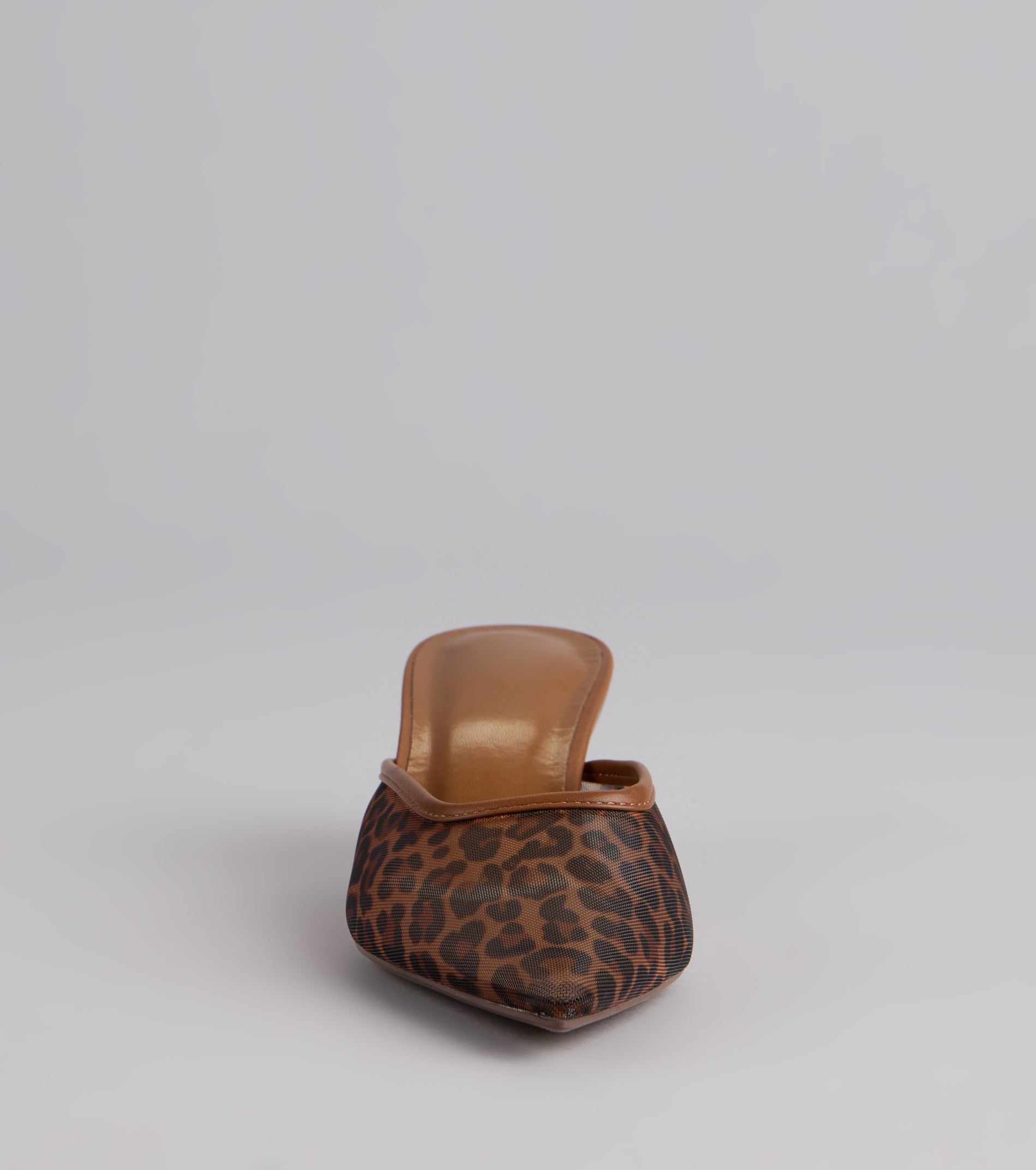 On The Prowl Mesh Leopard Kitten Pumps - Image 3