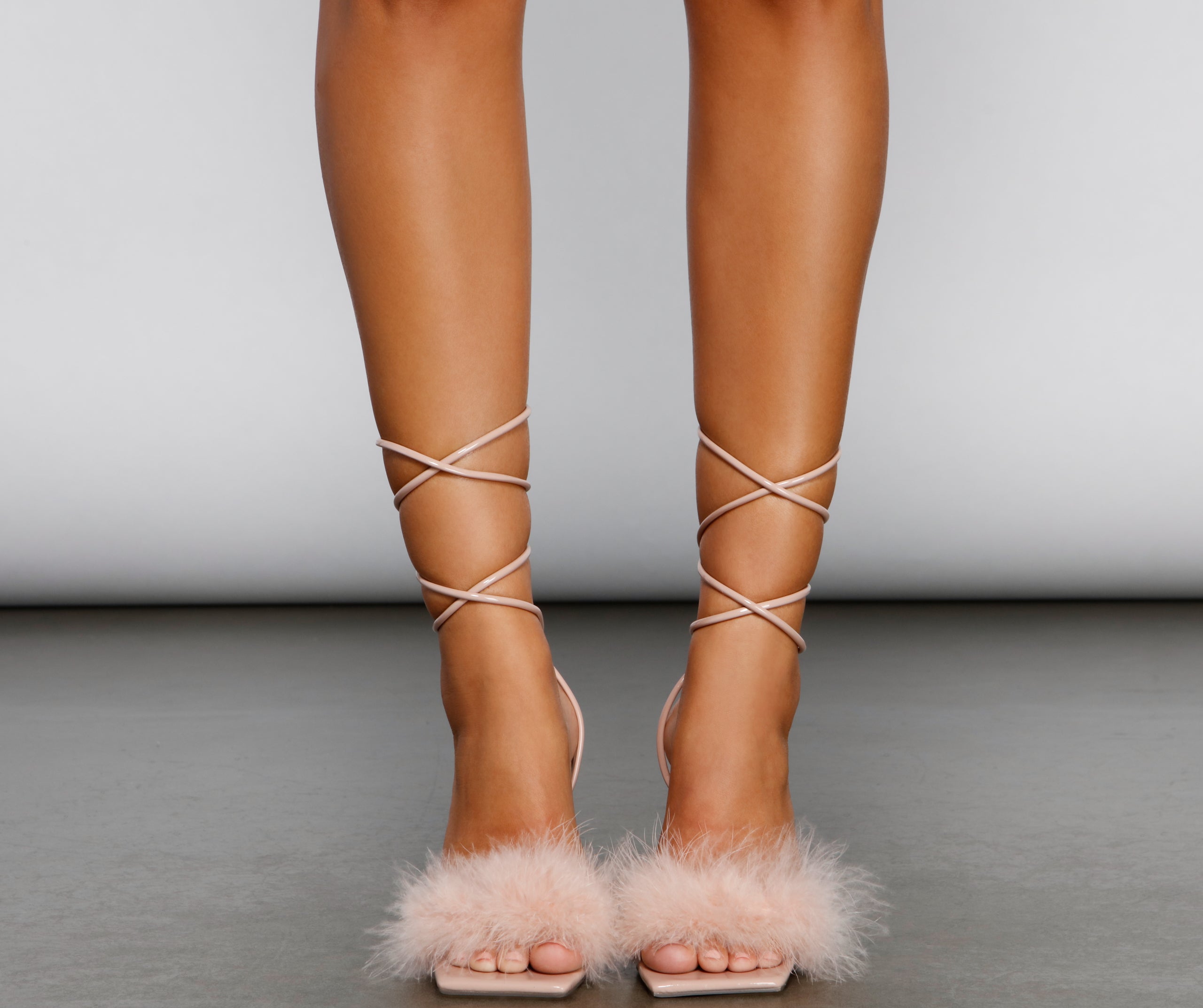 Glam Life Marabou Lace-Up Heels - Image 7