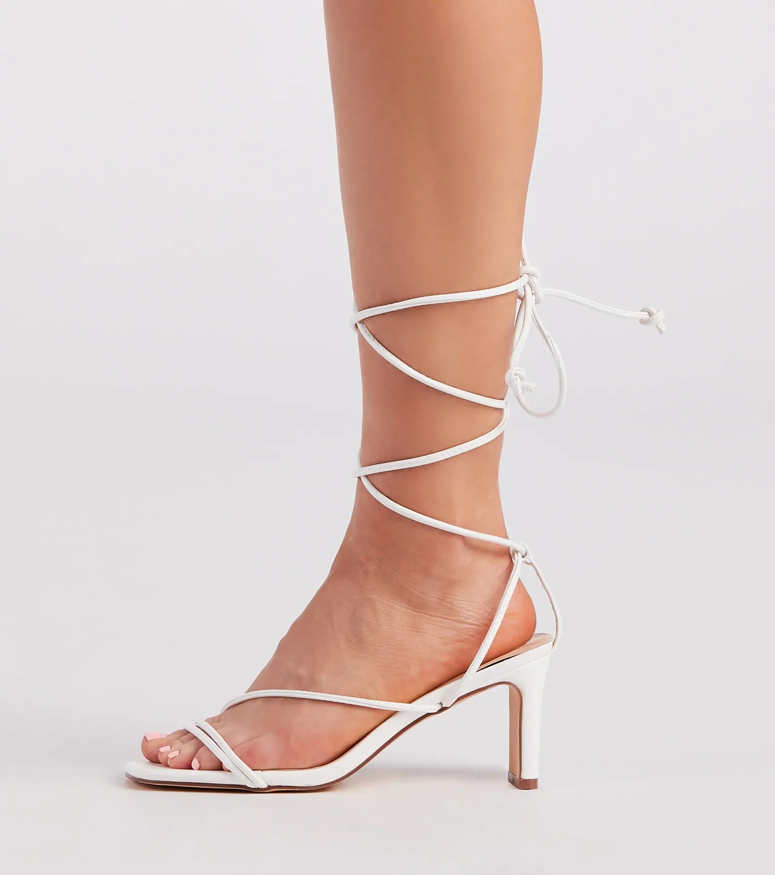 Stylish Moves Lace-Up Strappy Block Heels - Image 7