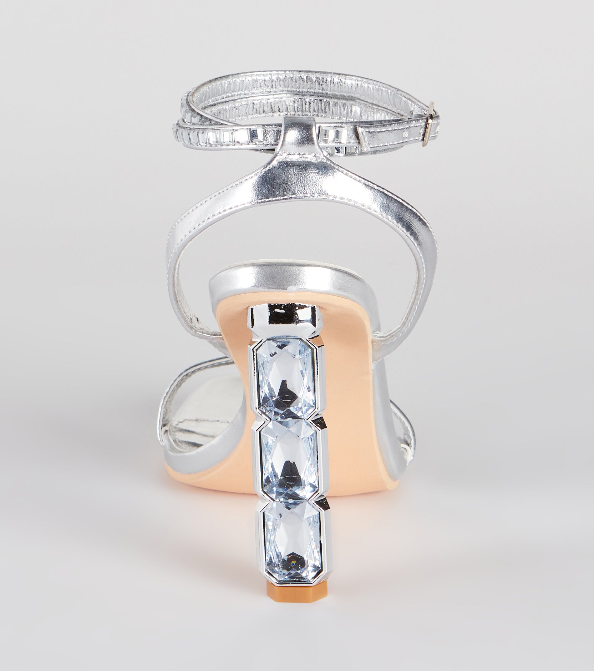 All About The Bling Gemstone Metallic Heels - Image 4