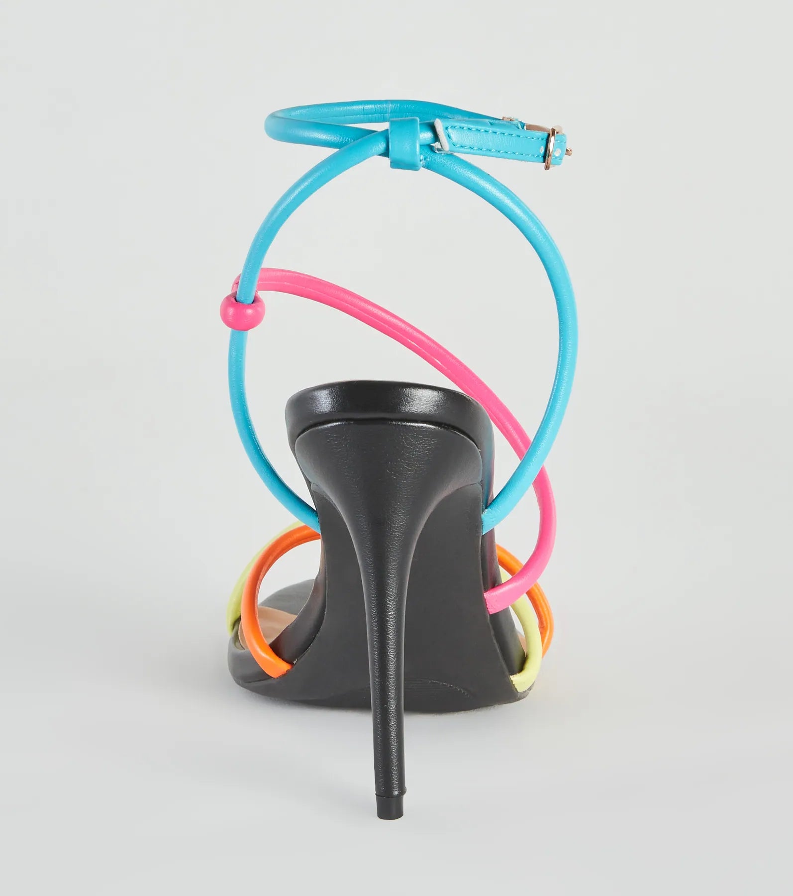 Stylish Flair Multi-Colored Strappy Stiletto Heels - Image 4