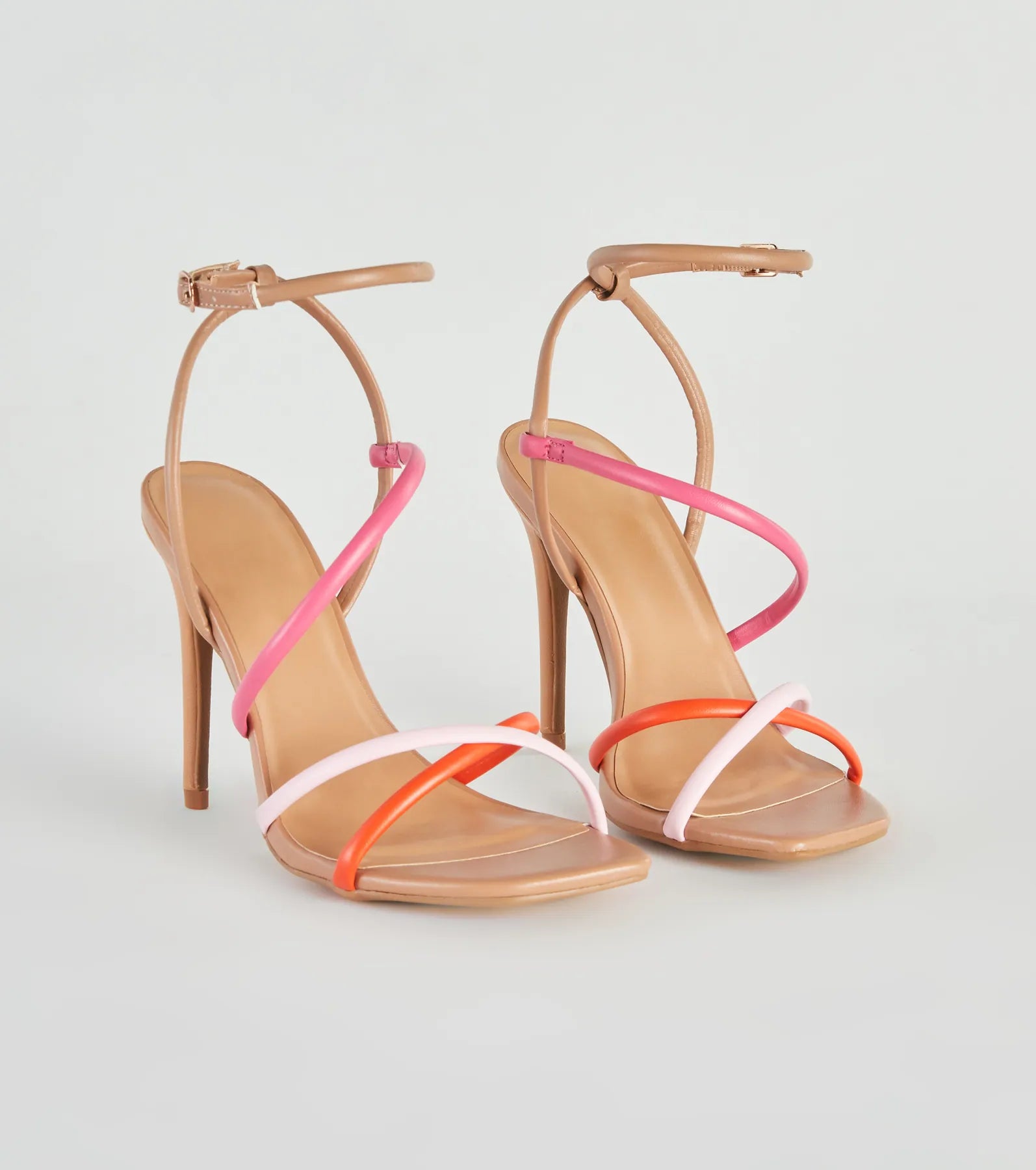 Stylish Flair Multi-Colored Strappy Stiletto Heels - Image 5