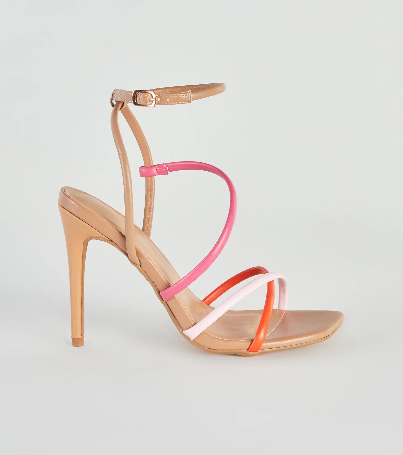 Stylish Flair Multi-Colored Strappy Stiletto Heels - Image 6