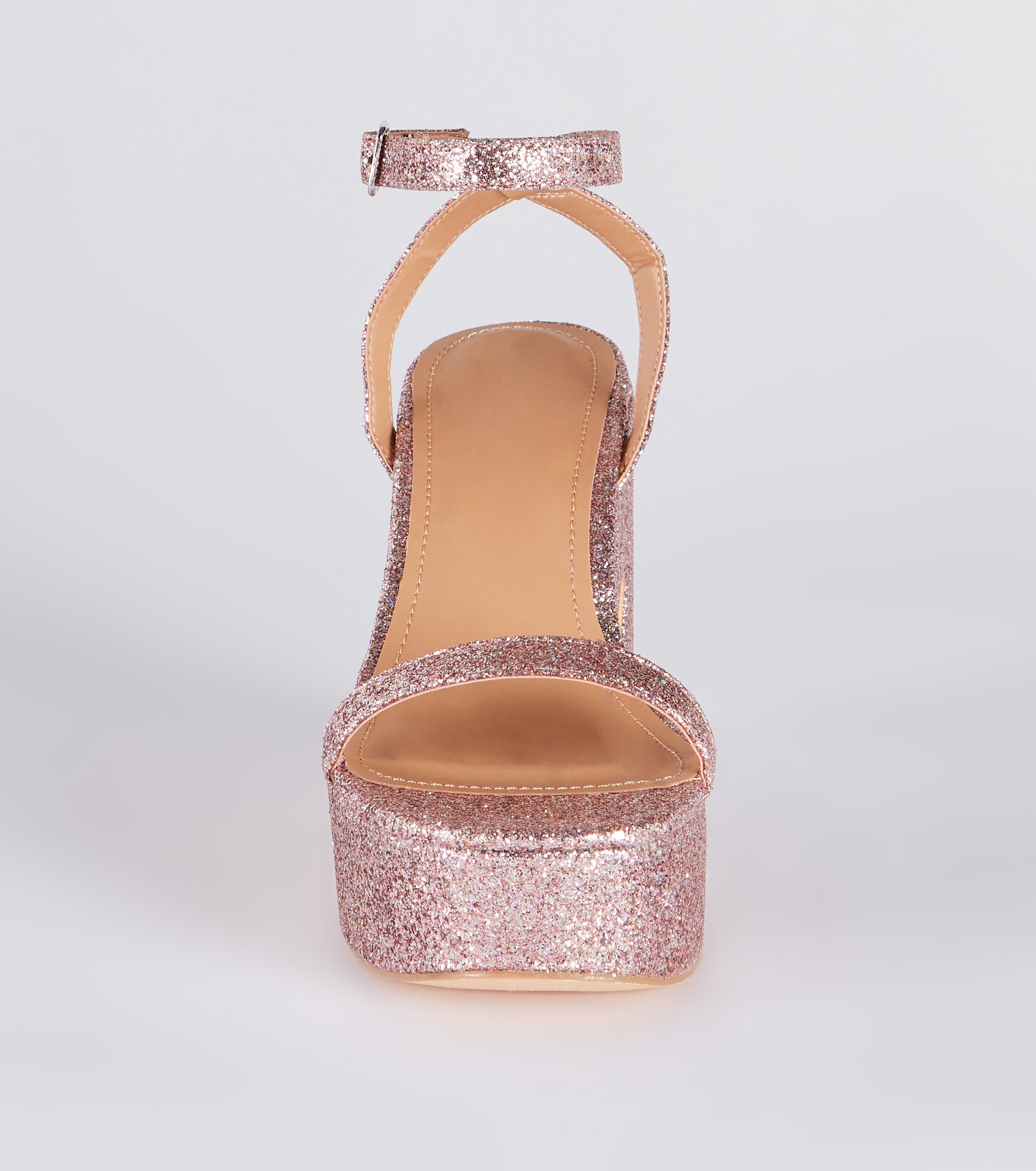 Shining Star Glitter Platform Block Heels - Image 3