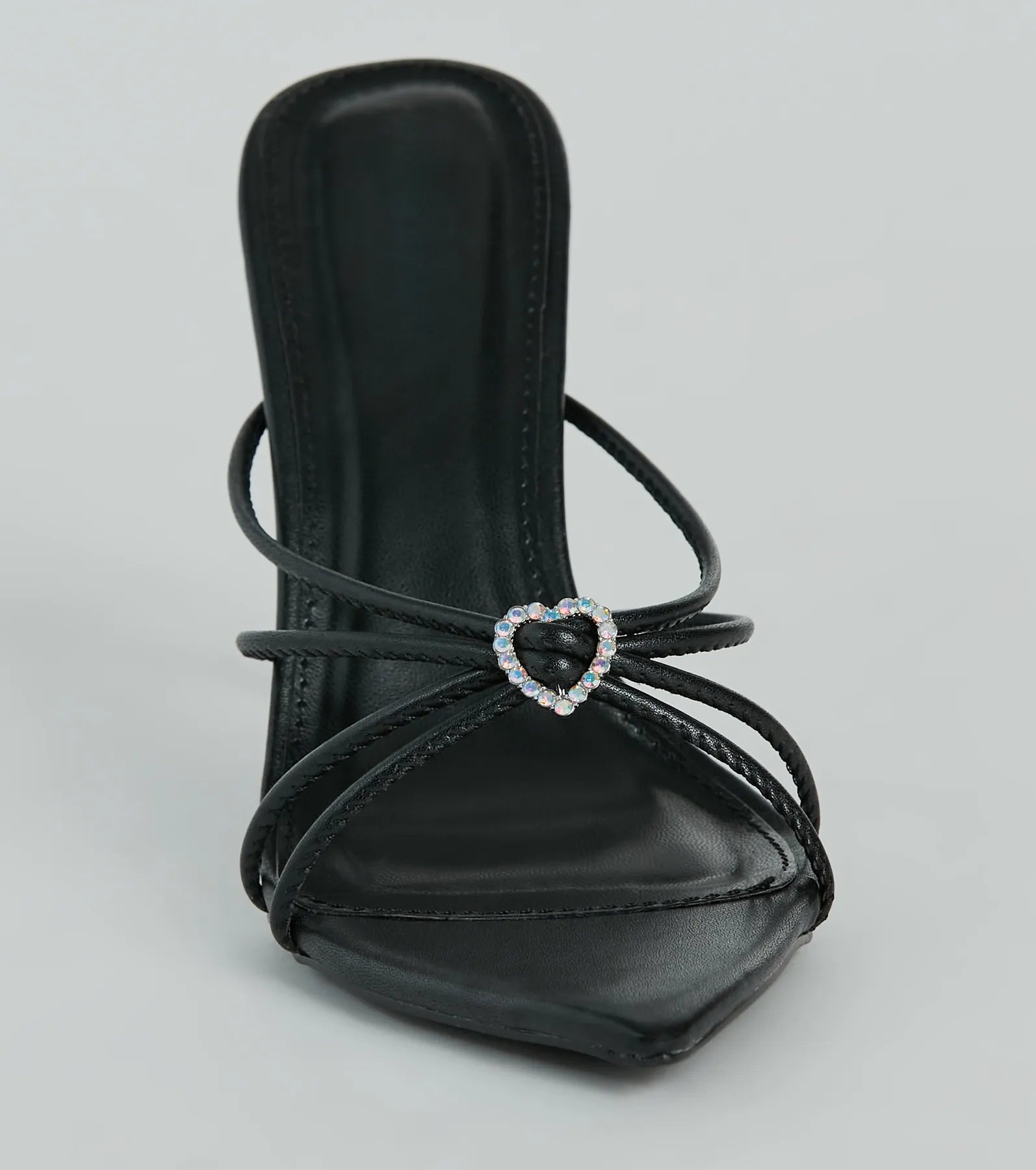 Heart And Soul Strappy Rhinestone Stiletto Mules - Image 7