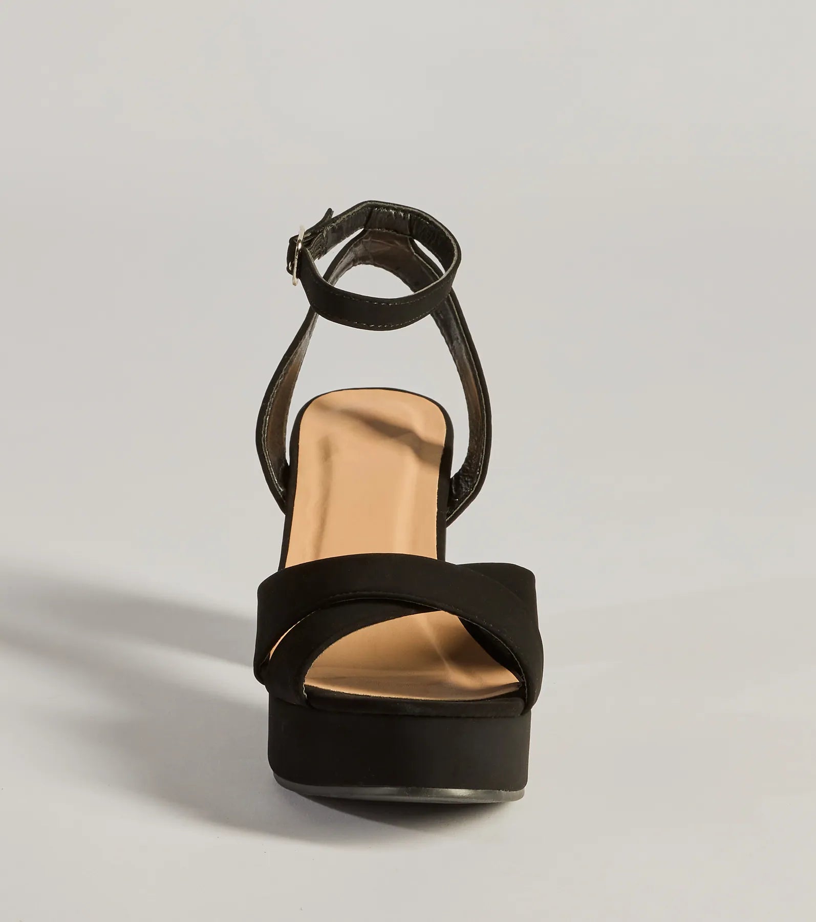 Major Stunner Criss-Cross Platform Block Heels - Image 3