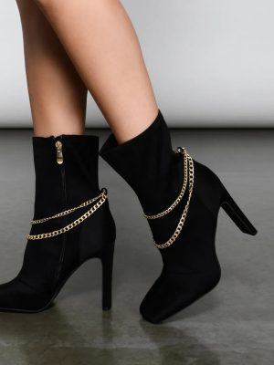 Stylish And Edgy Chain Link Booties