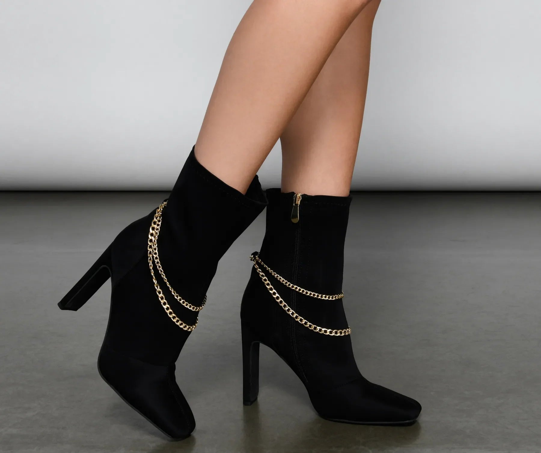 Stylish And Edgy Chain Link Booties - Image 3
