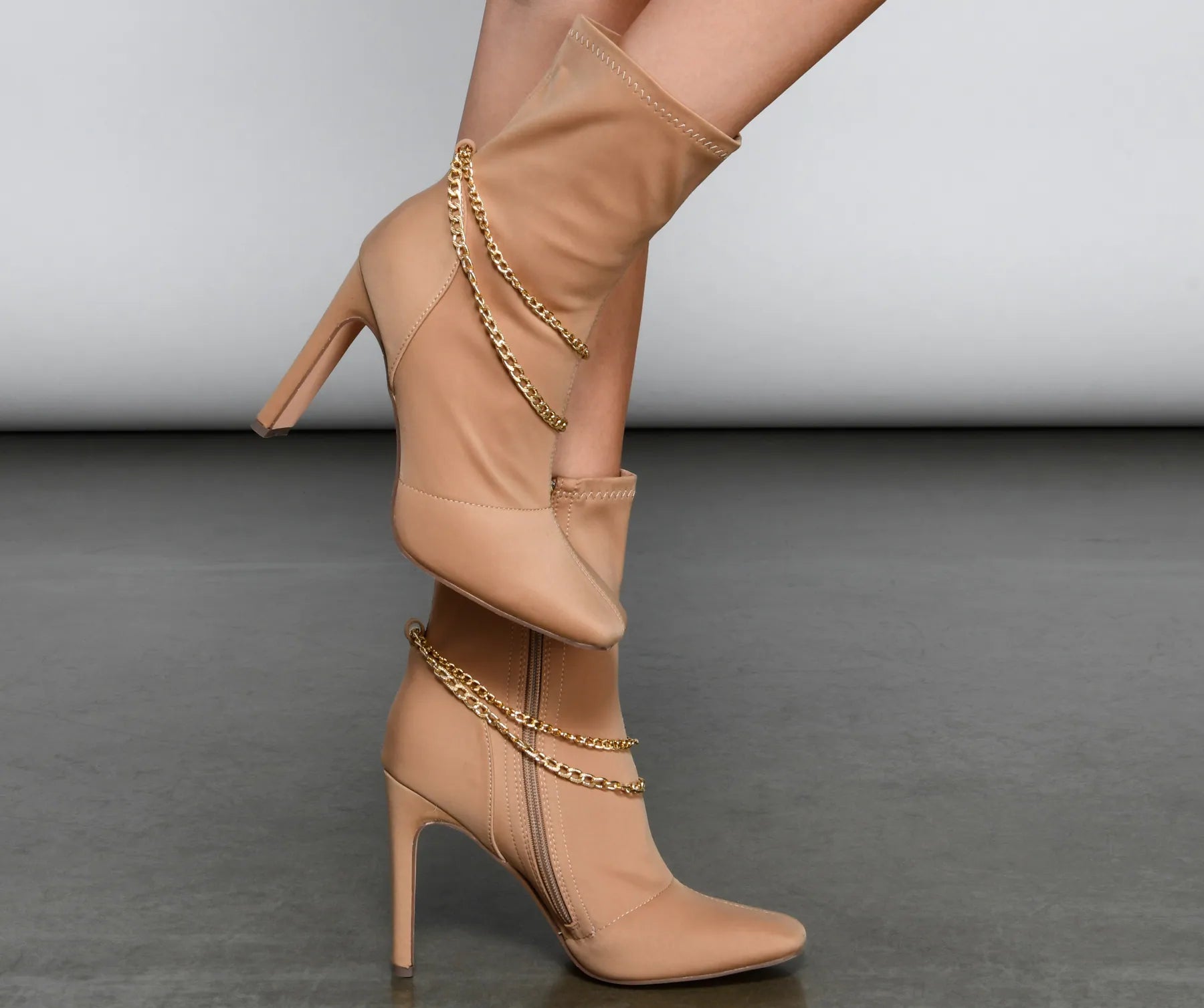 Stylish And Edgy Chain Link Booties - Image 6