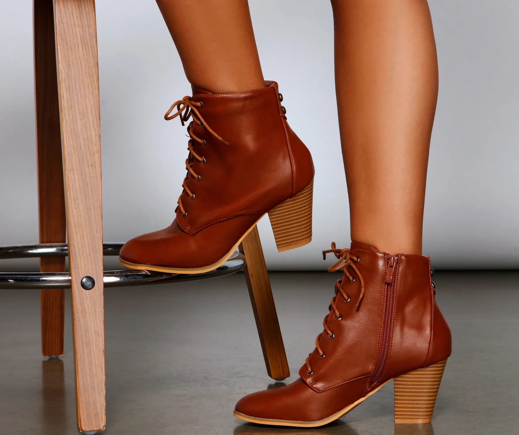 Cozy Cutie Lace-Up Block Heel Booties - Image 6