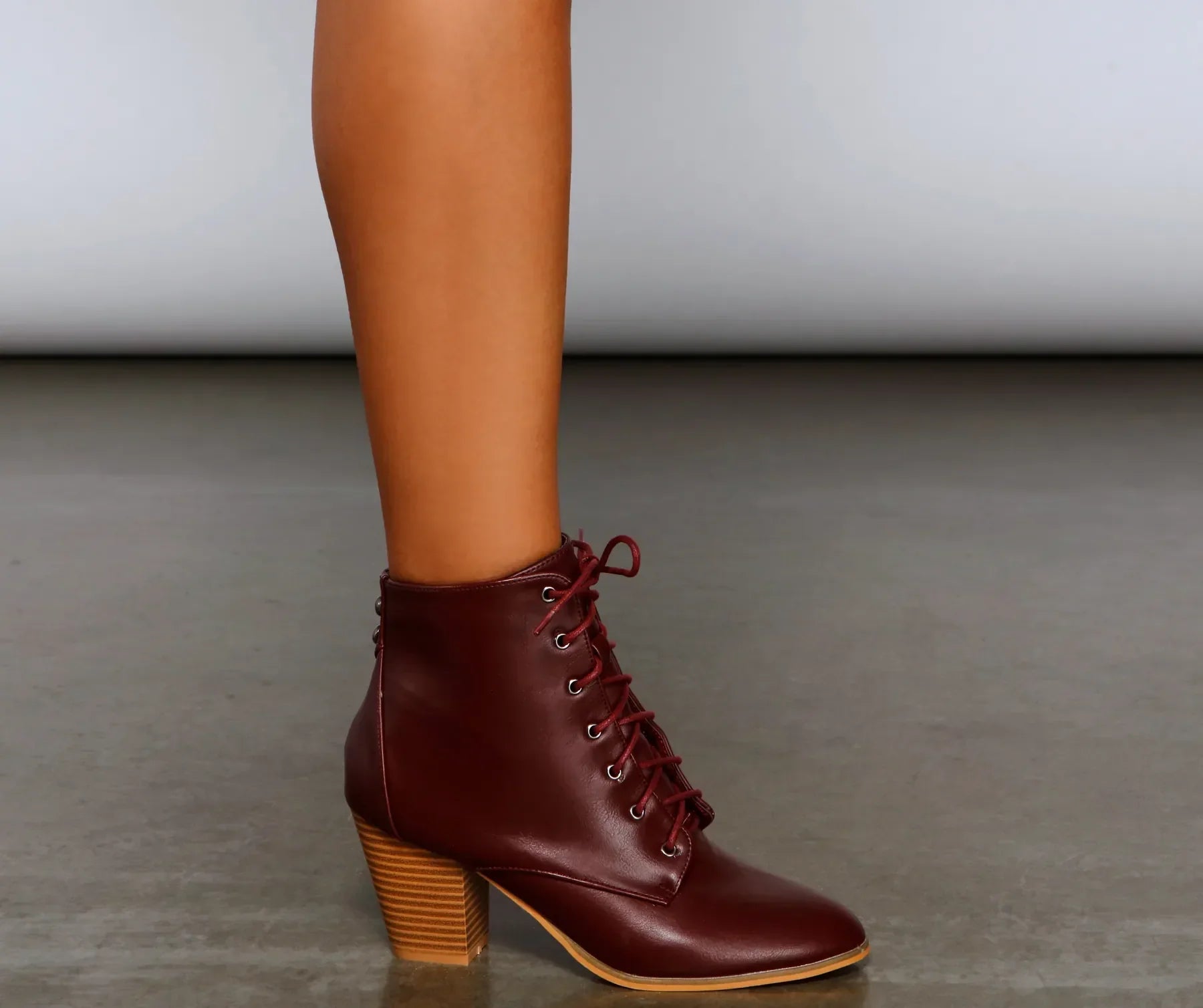 Cozy Cutie Lace-Up Block Heel Booties - Image 4